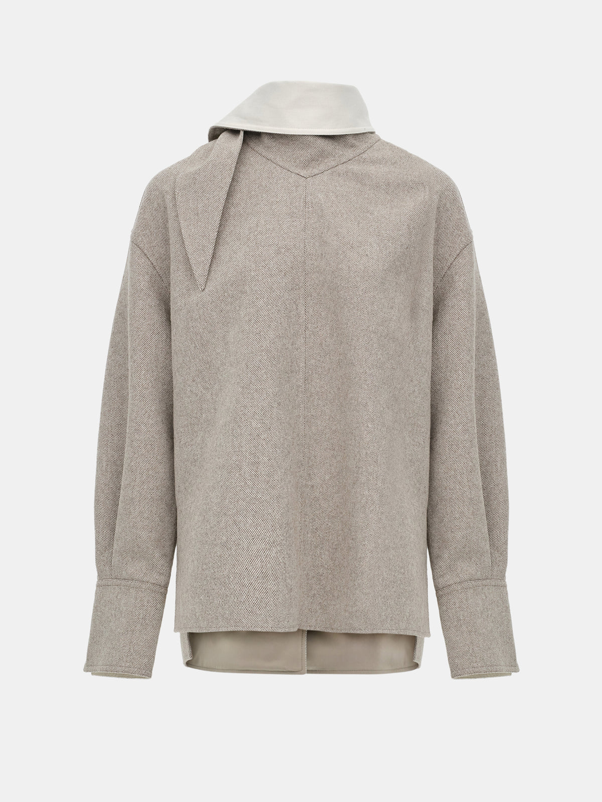 Leiva Scarf Shirt Jacket, Beige