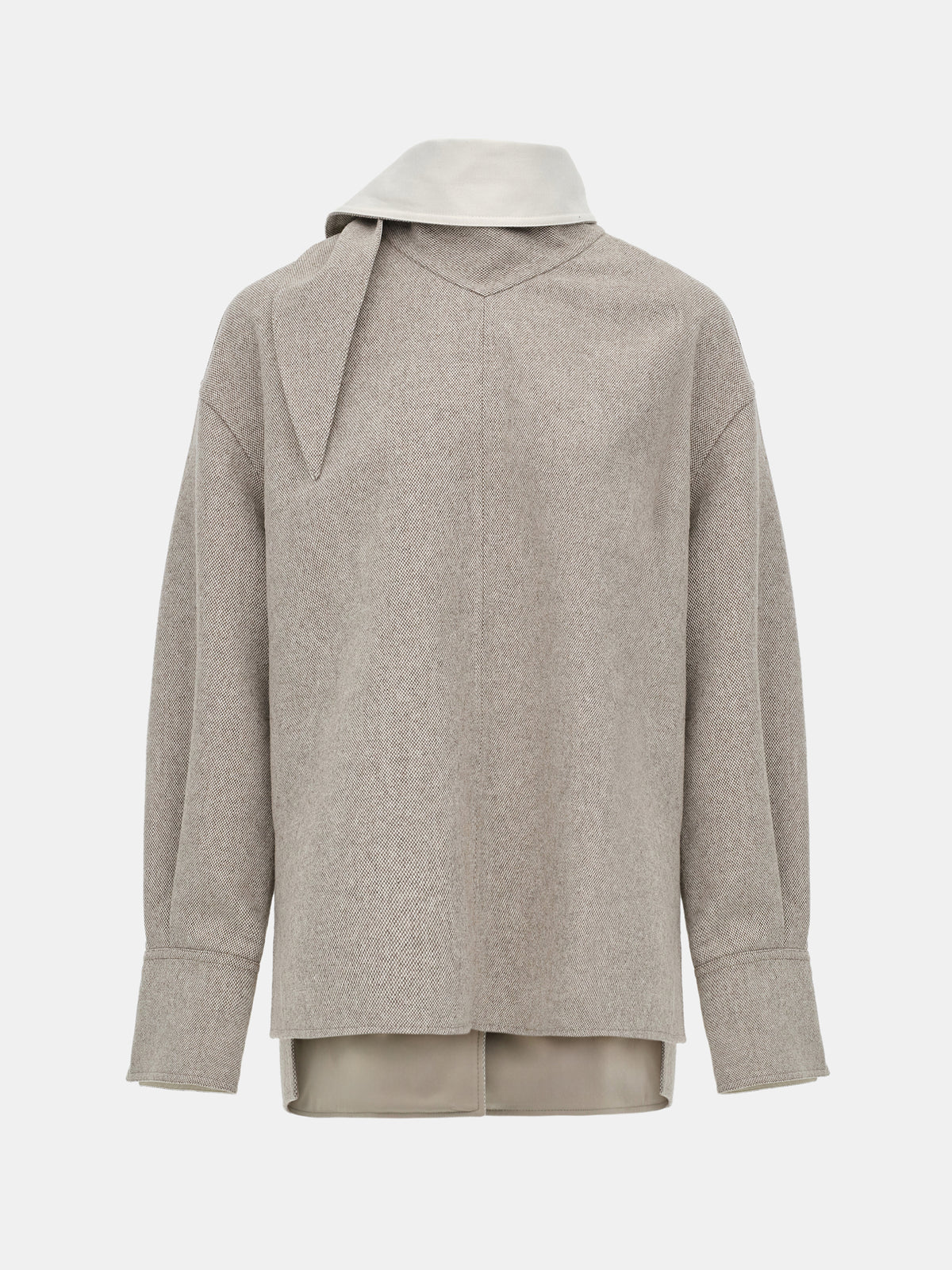 Leiva Scarf Shirt Jacket, Beige