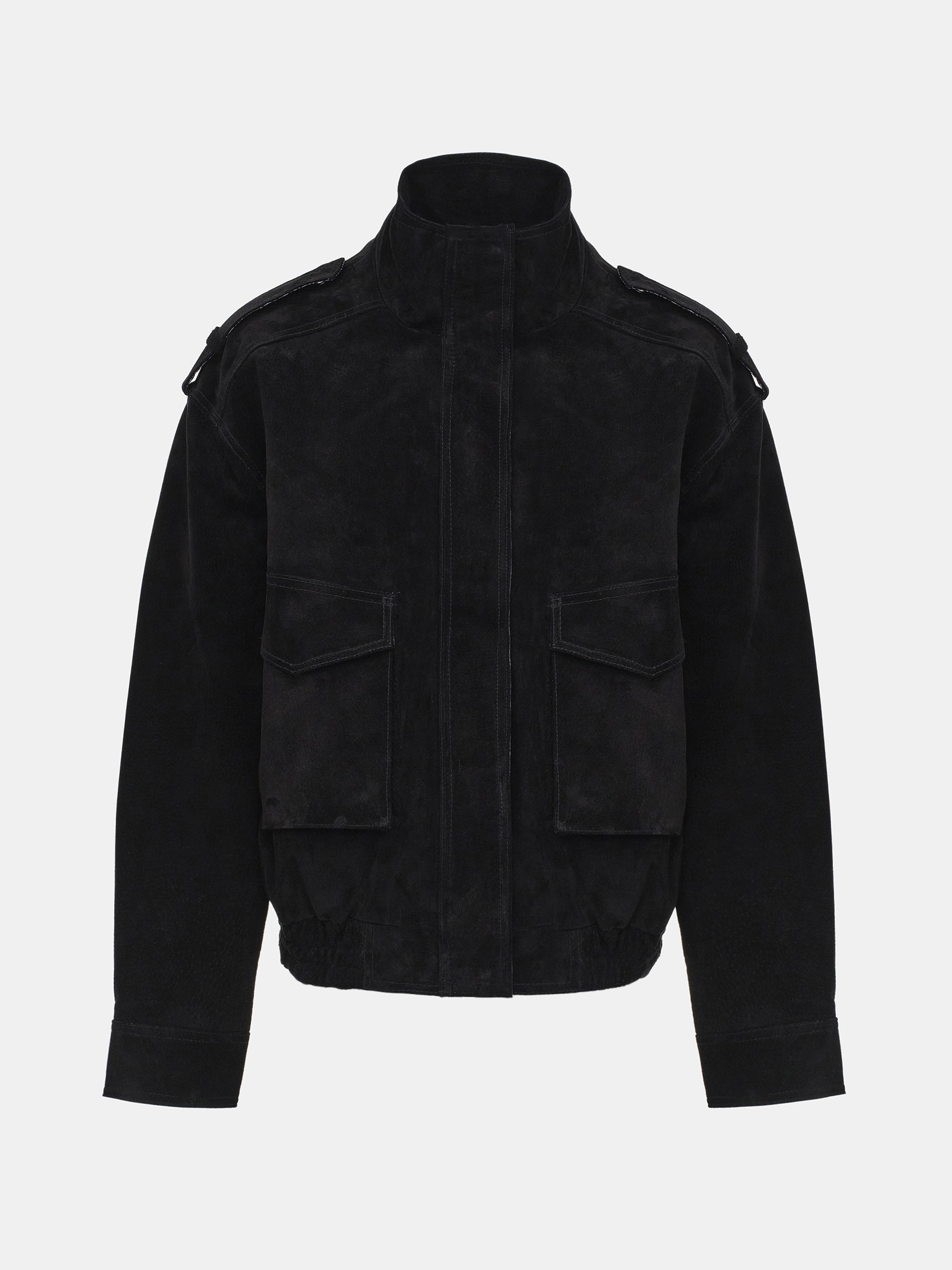 Padded Suede Jacket, Black