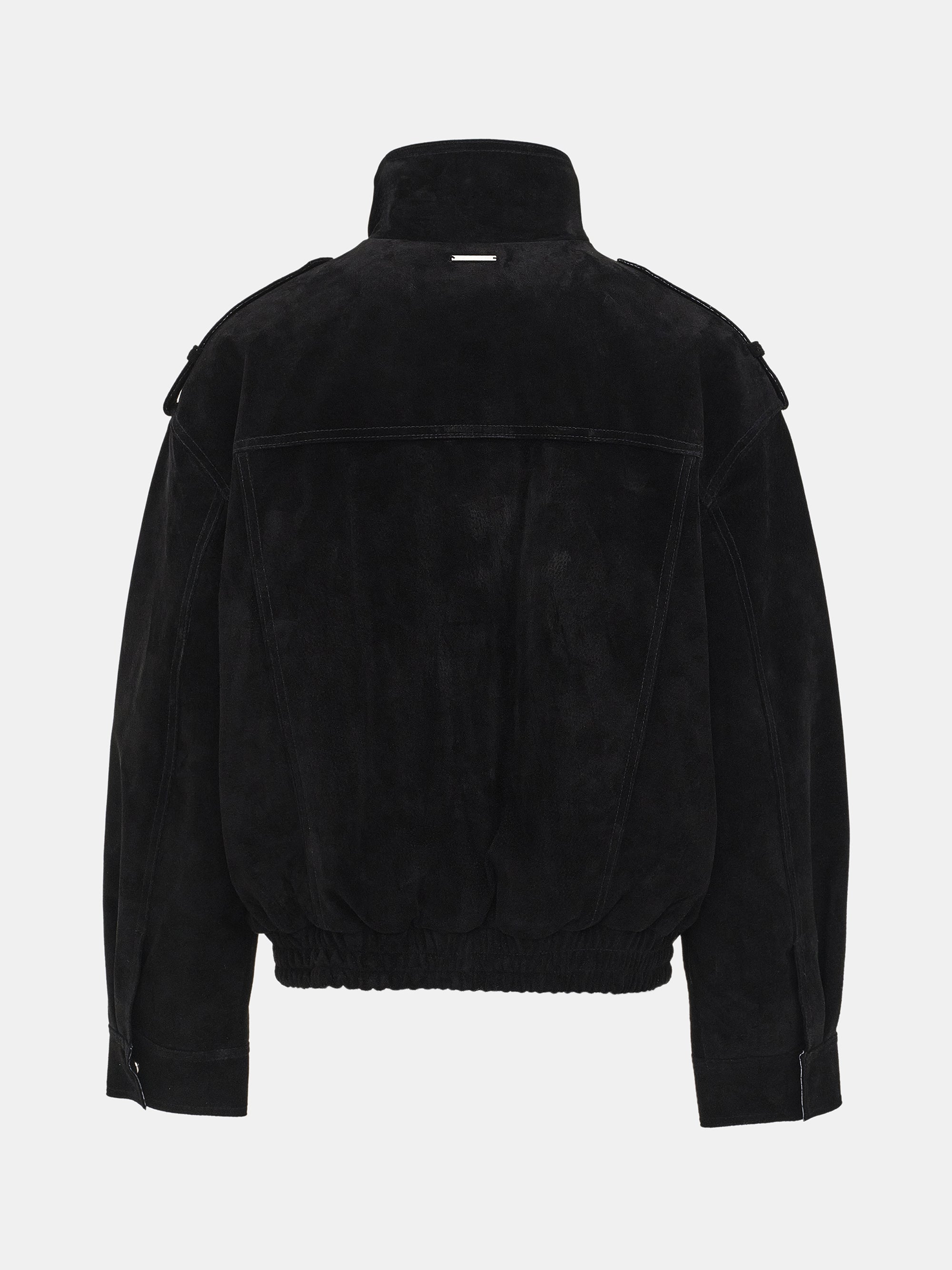Padded Suede Jacket, Black