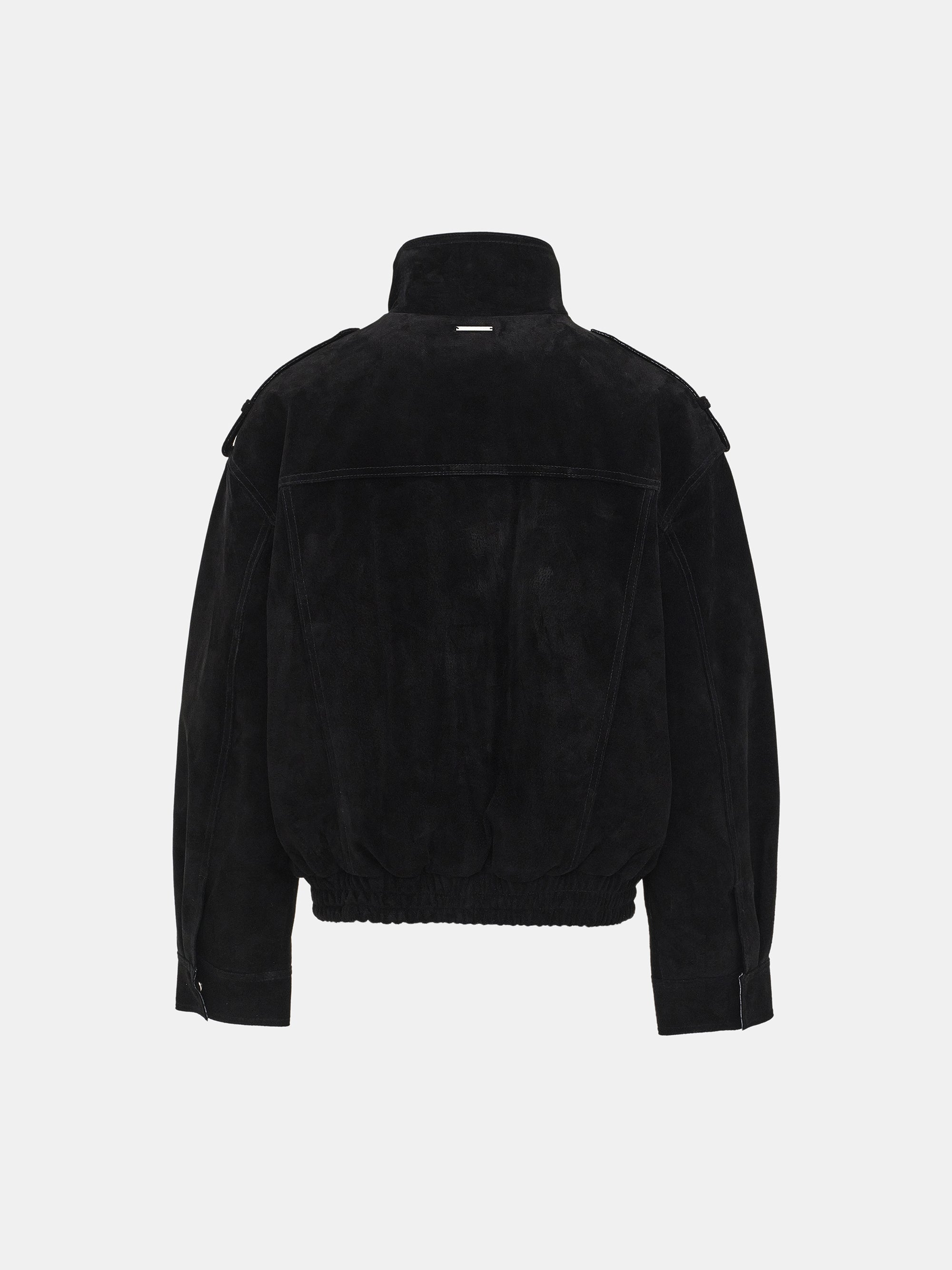 Padded Suede Jacket, Black