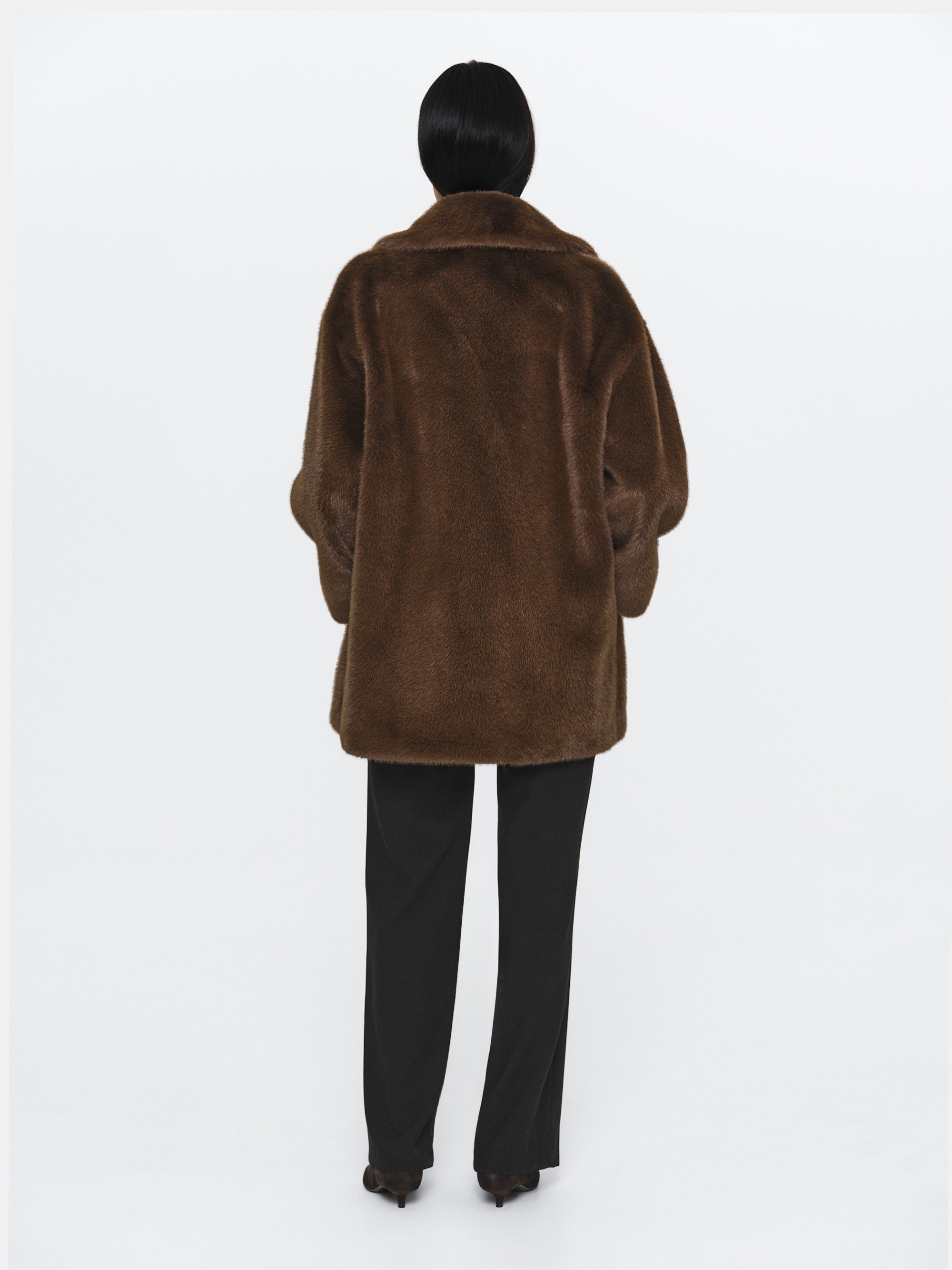 Varsity Faux-Fur Jacket, Brown