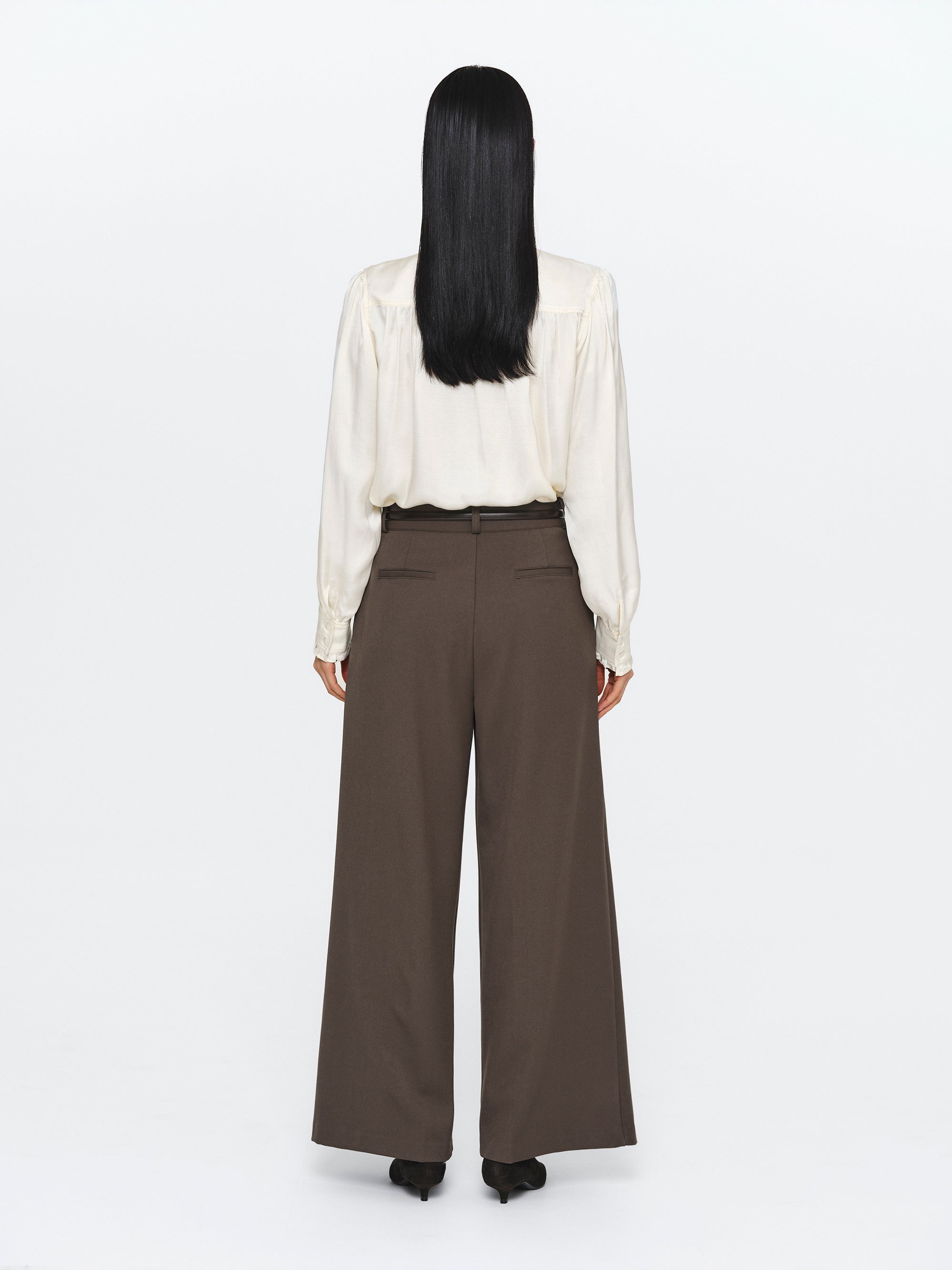 Frilled Neck Blouse, Ivory