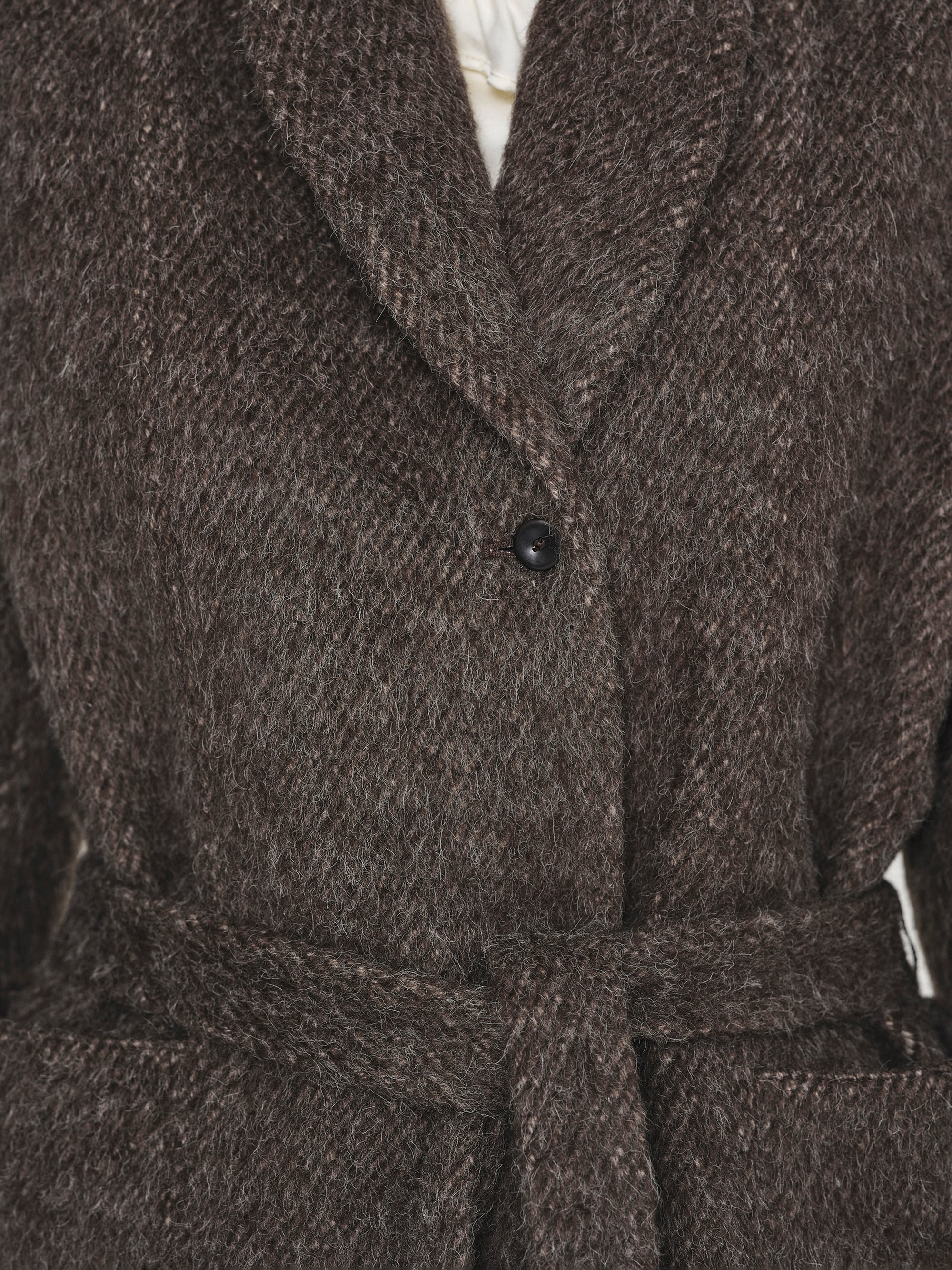 Belted Brushed Coat, Brown