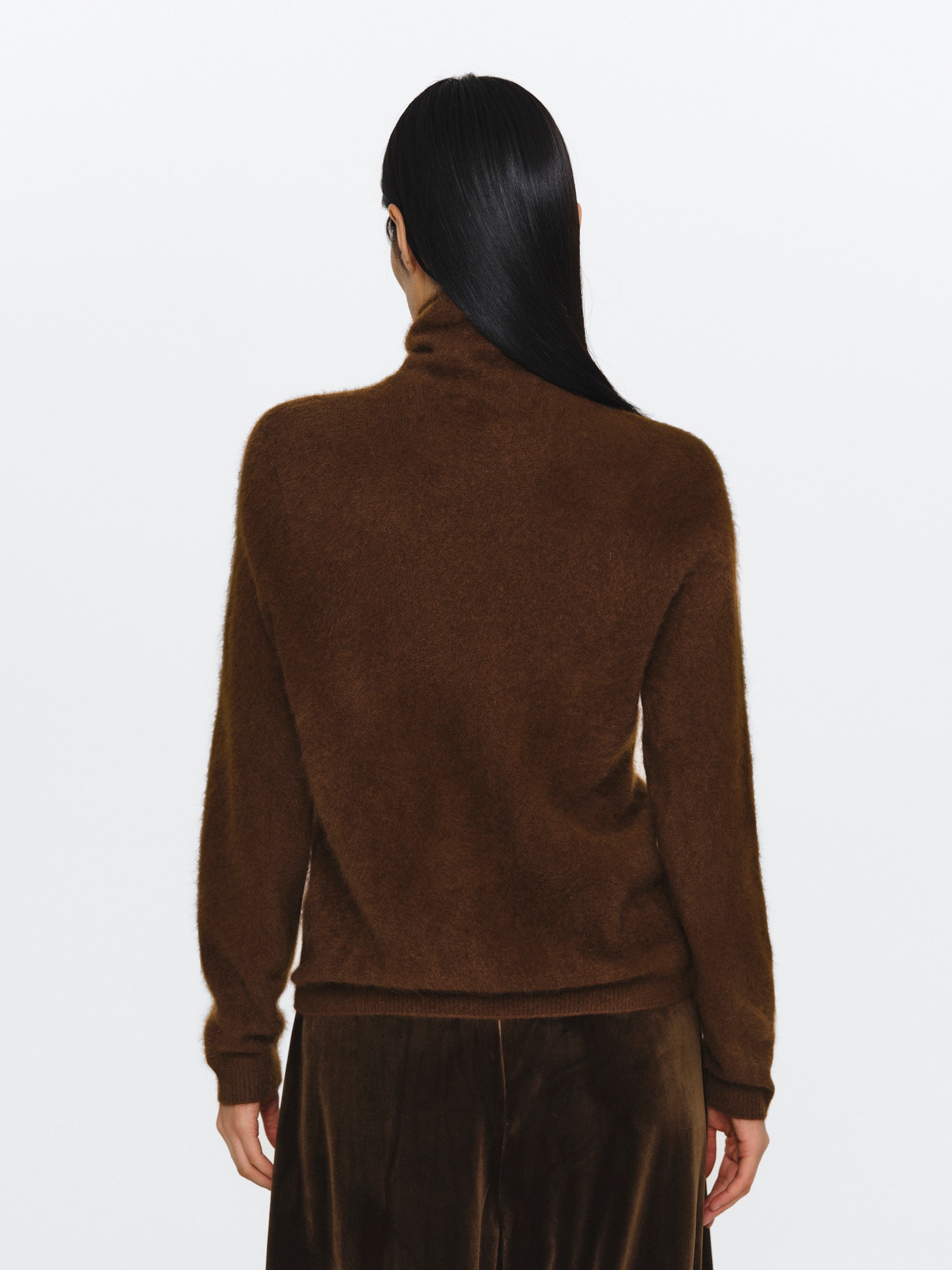 Wool Cashmere Turtleneck, Brown