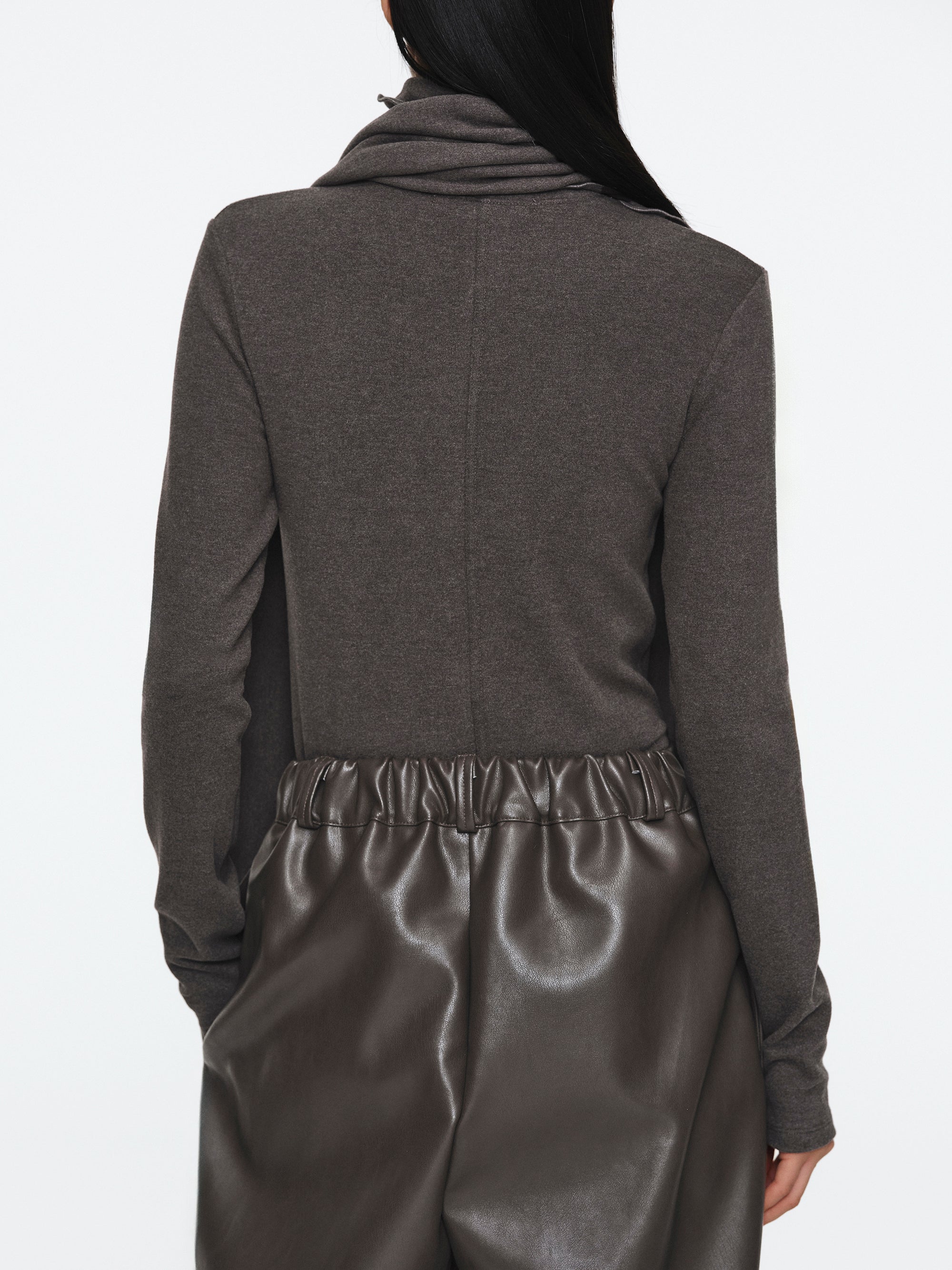 Peached Cotton Jersey T-Shirt, Charcoal