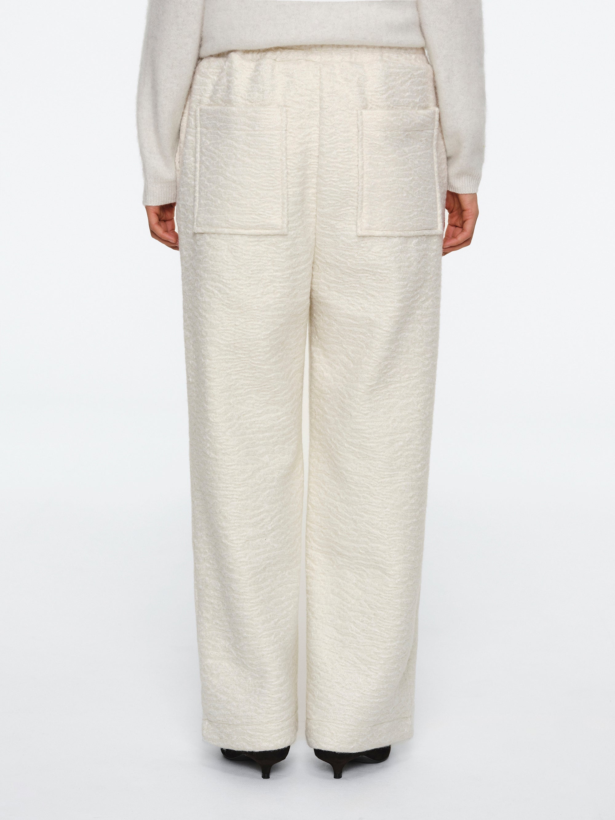Felted Fleece Lounge Pants, Ivory
