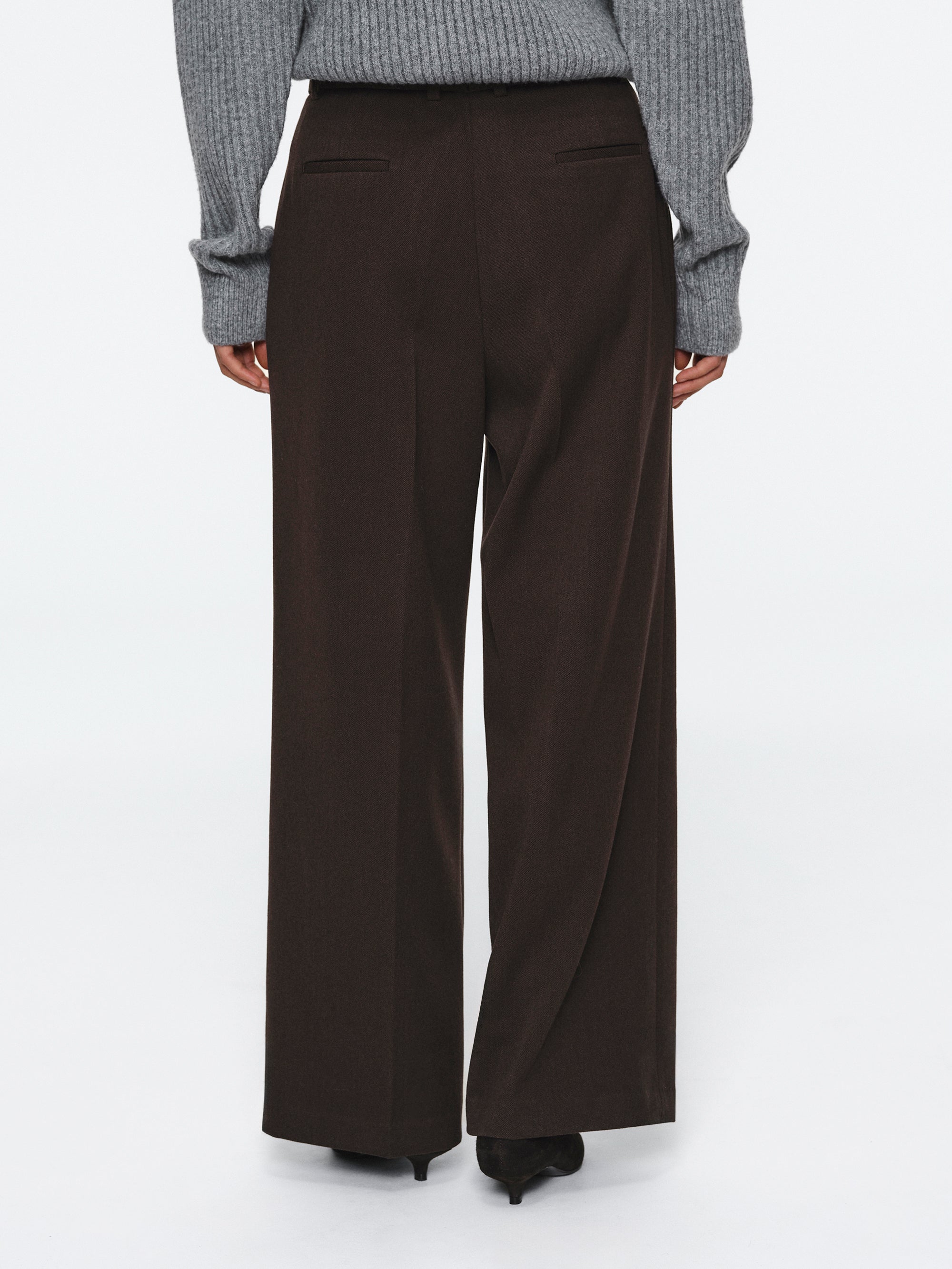 Double Pleated Trousers, Brown