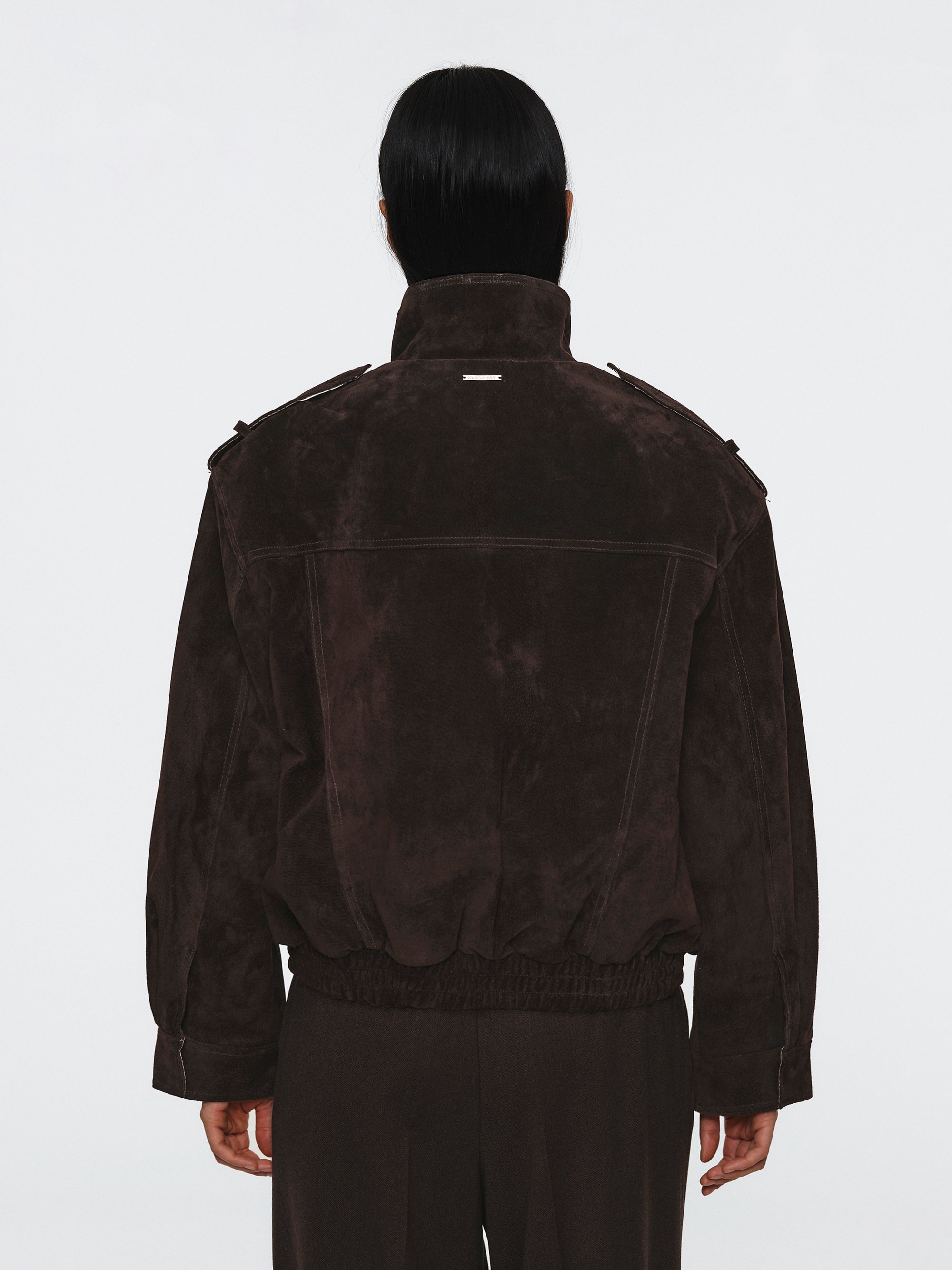 Padded Suede Jacket, Brown
