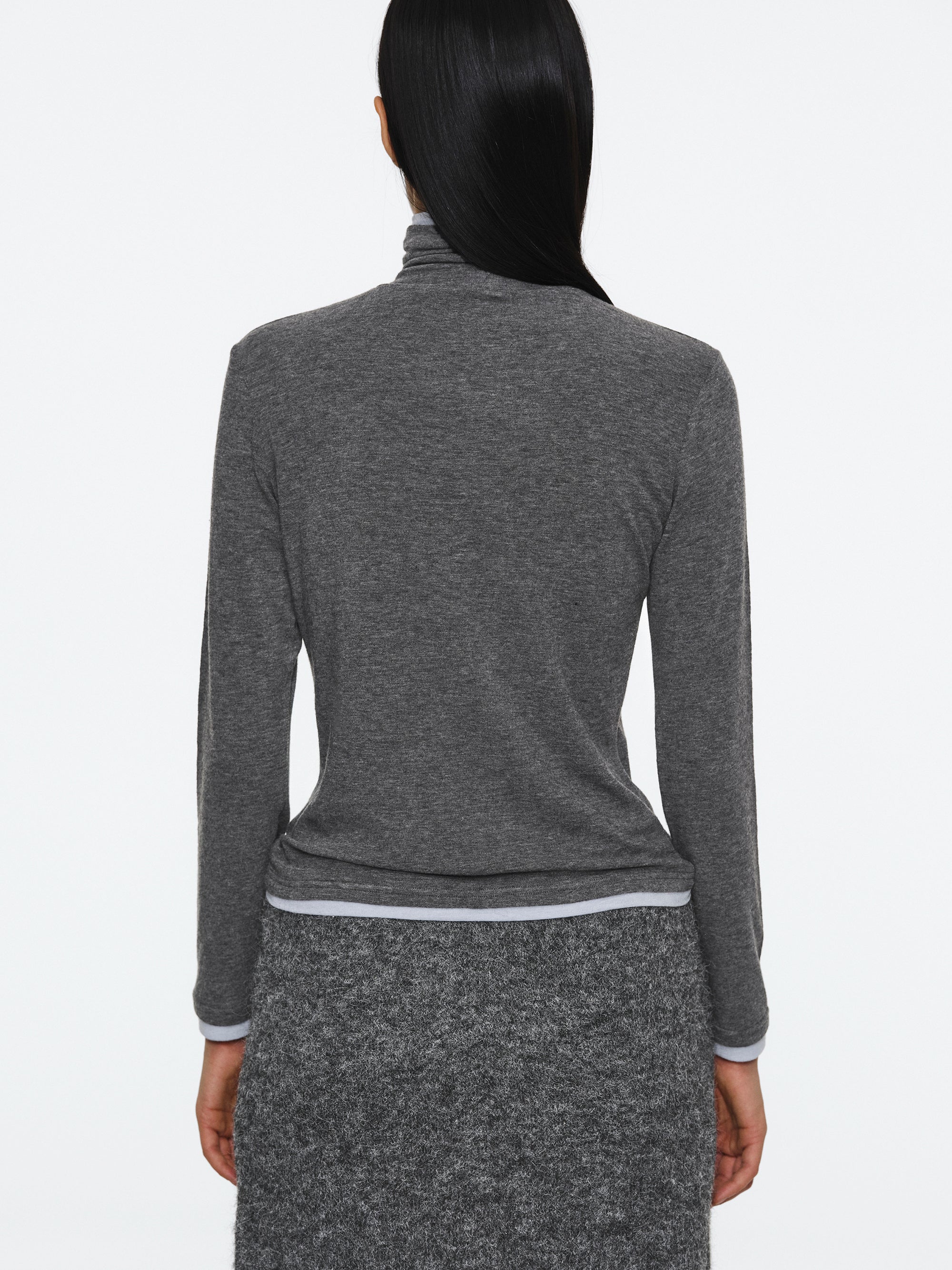 Double Layered Turtleneck, Grey