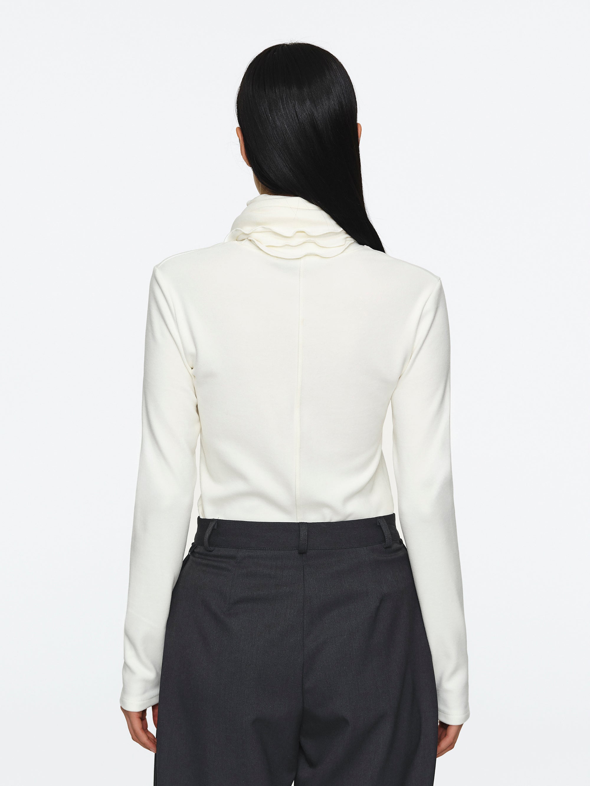 Peached Cotton Jersey T-Shirt, Ivory