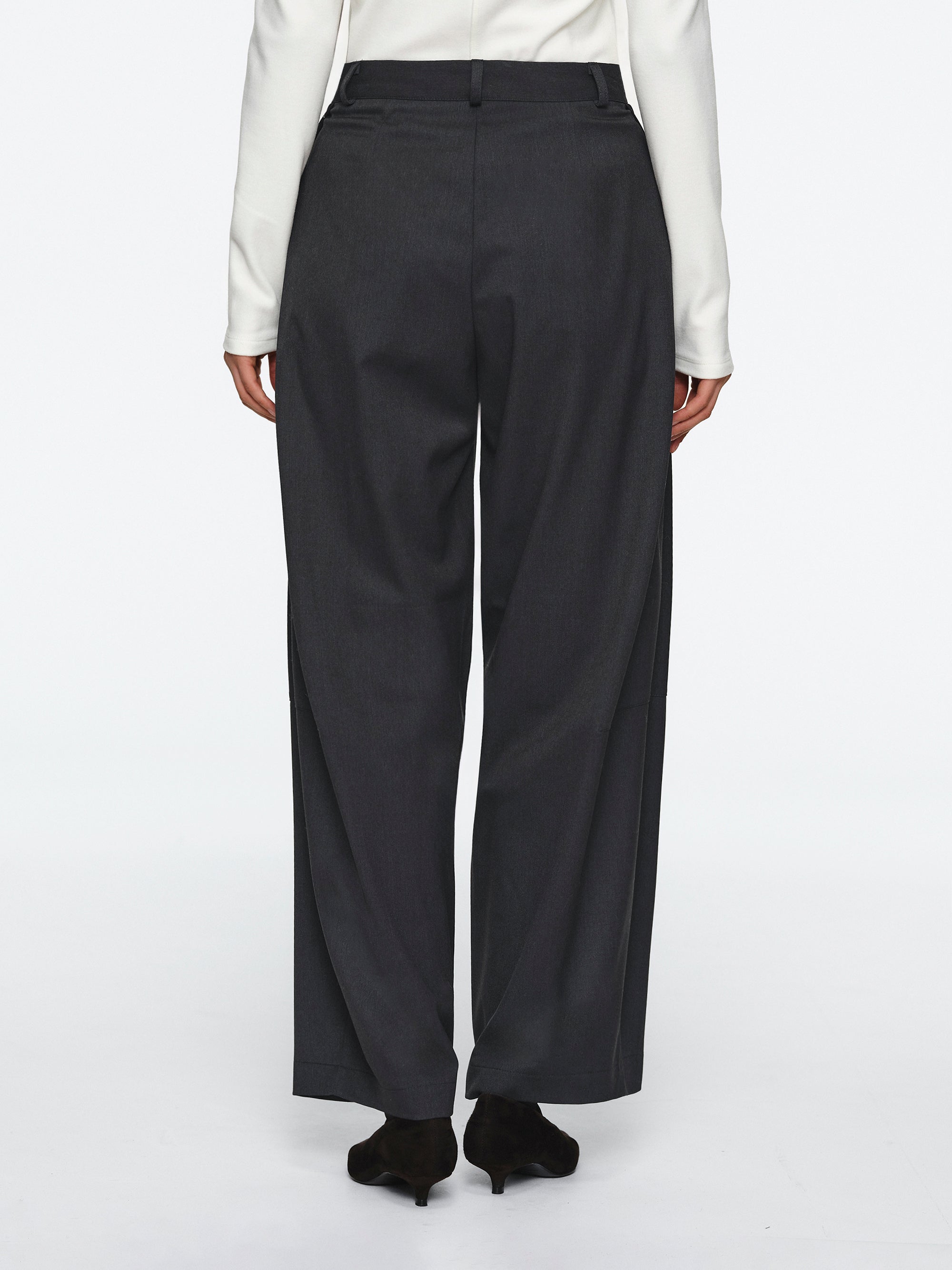 Pleated Trousers, Charcoal Grey