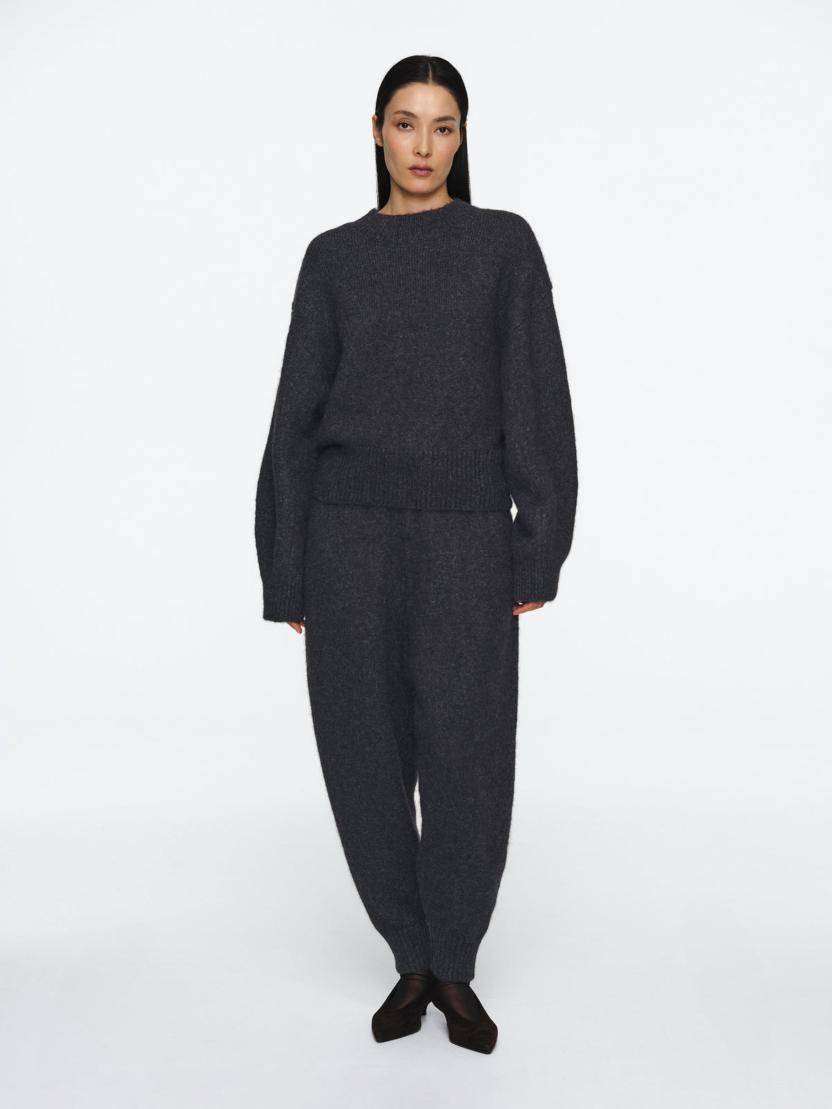Bryde Relaxed Wool-Blend Sweater, Charcoal