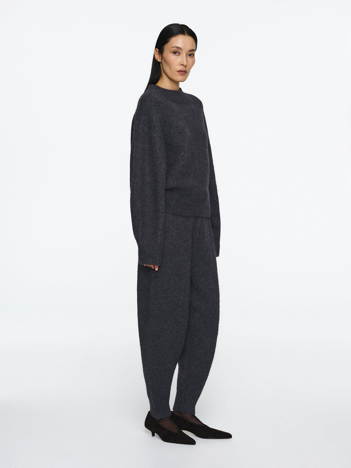 Bryde Relaxed Wool-Blend Sweater, Charcoal