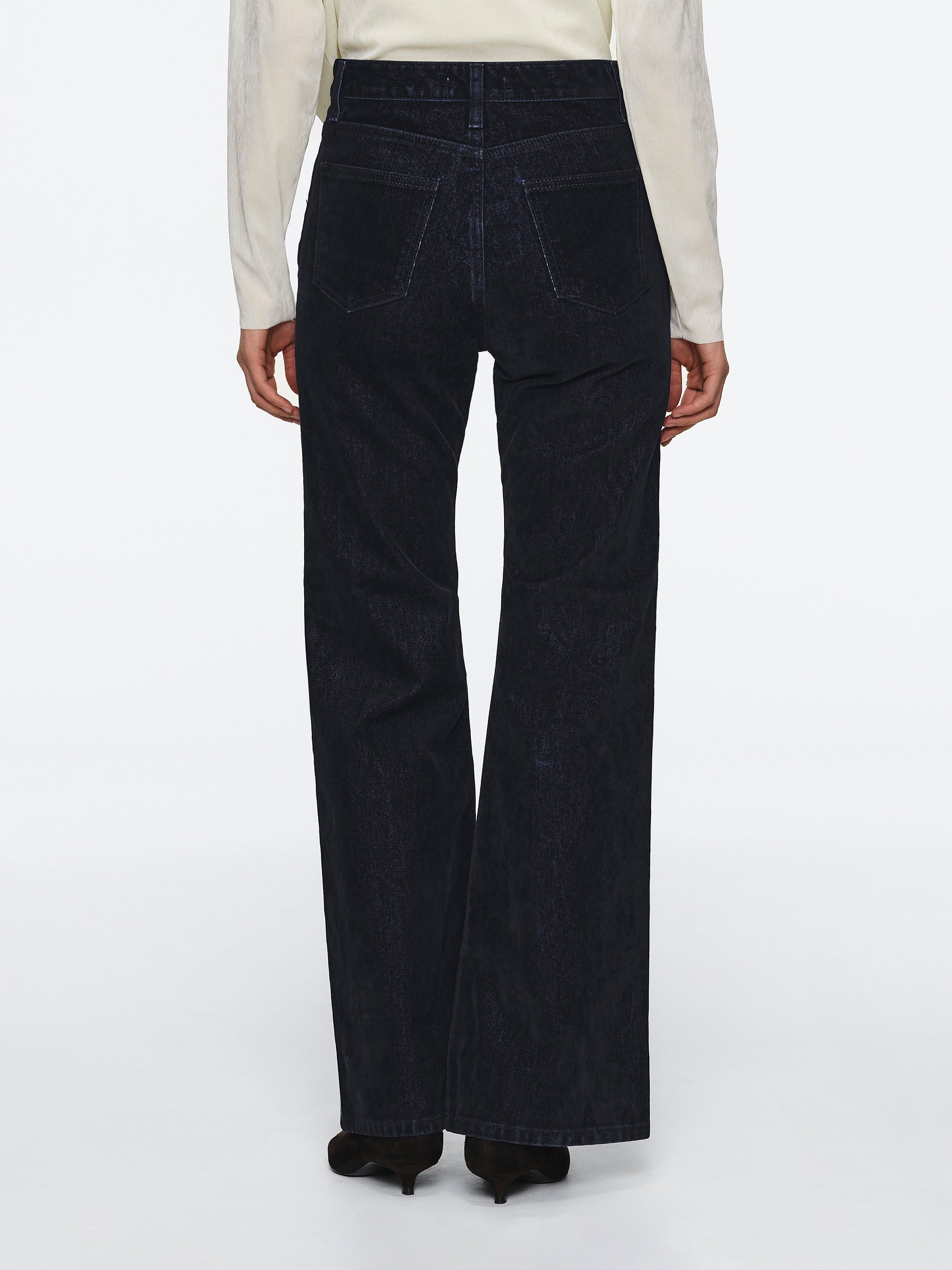 Flared Flock Jeans, Denim