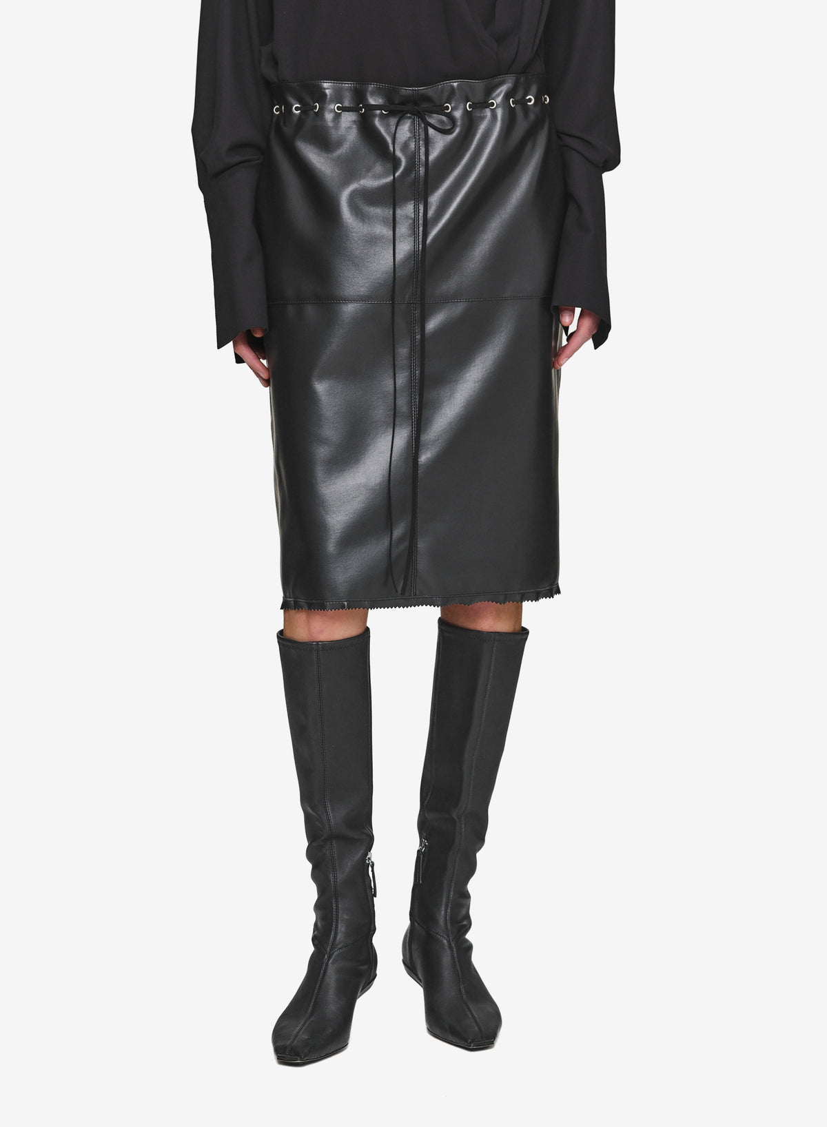 Talamo Faux Leather Skirt, Black