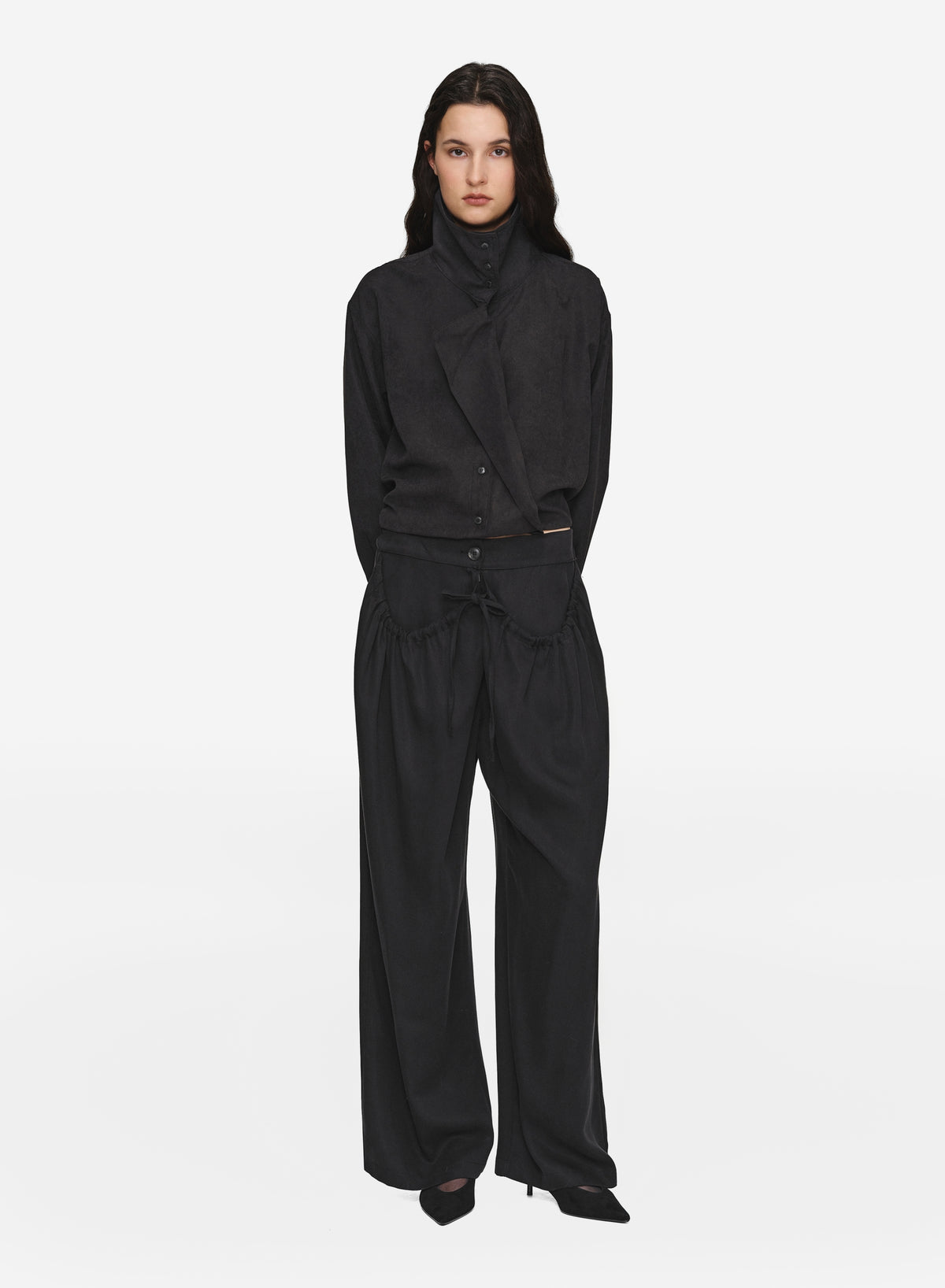 Cigar Drawstring Trousers, Black