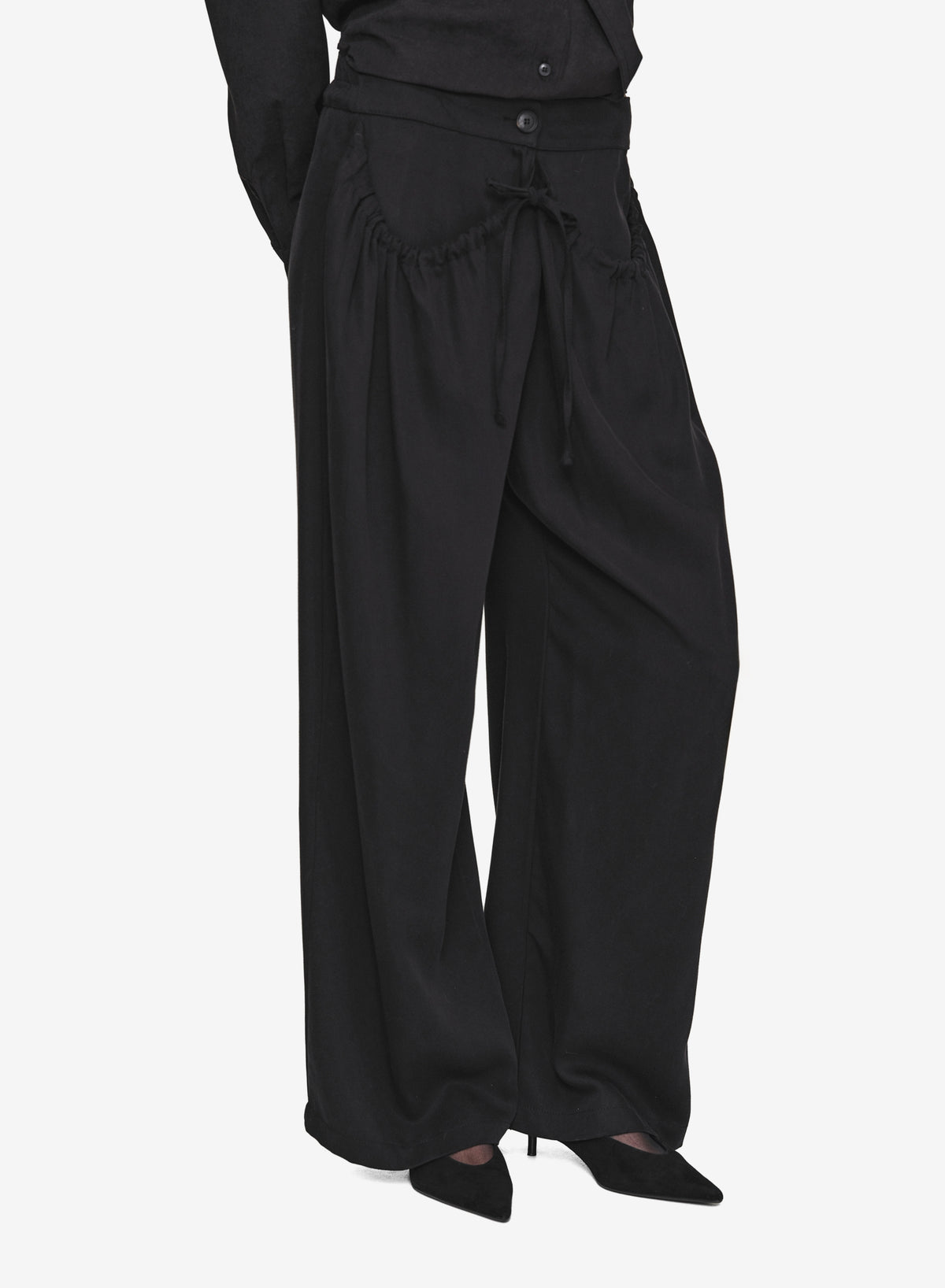 Cigar Drawstring Trousers, Black