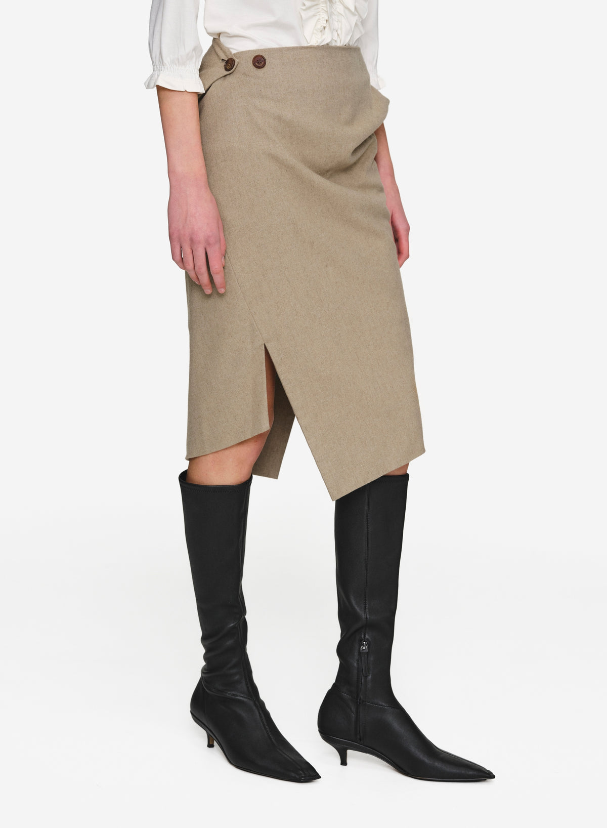Notte Midi Skirt, Beige