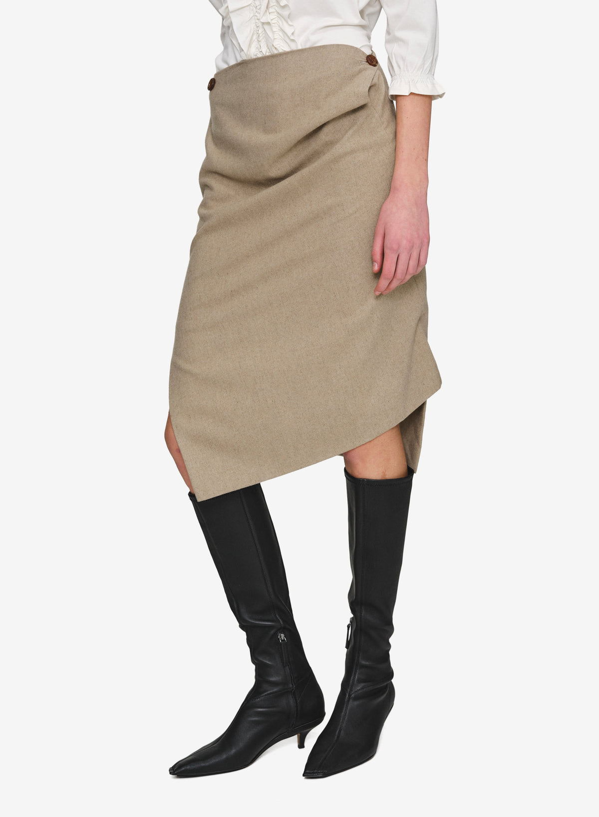 Notte Midi Skirt, Beige