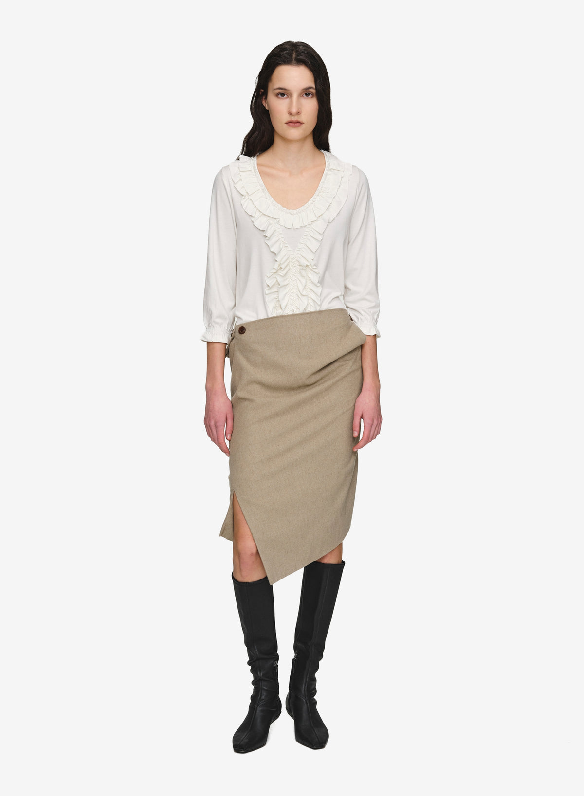 Notte Midi Skirt, Beige