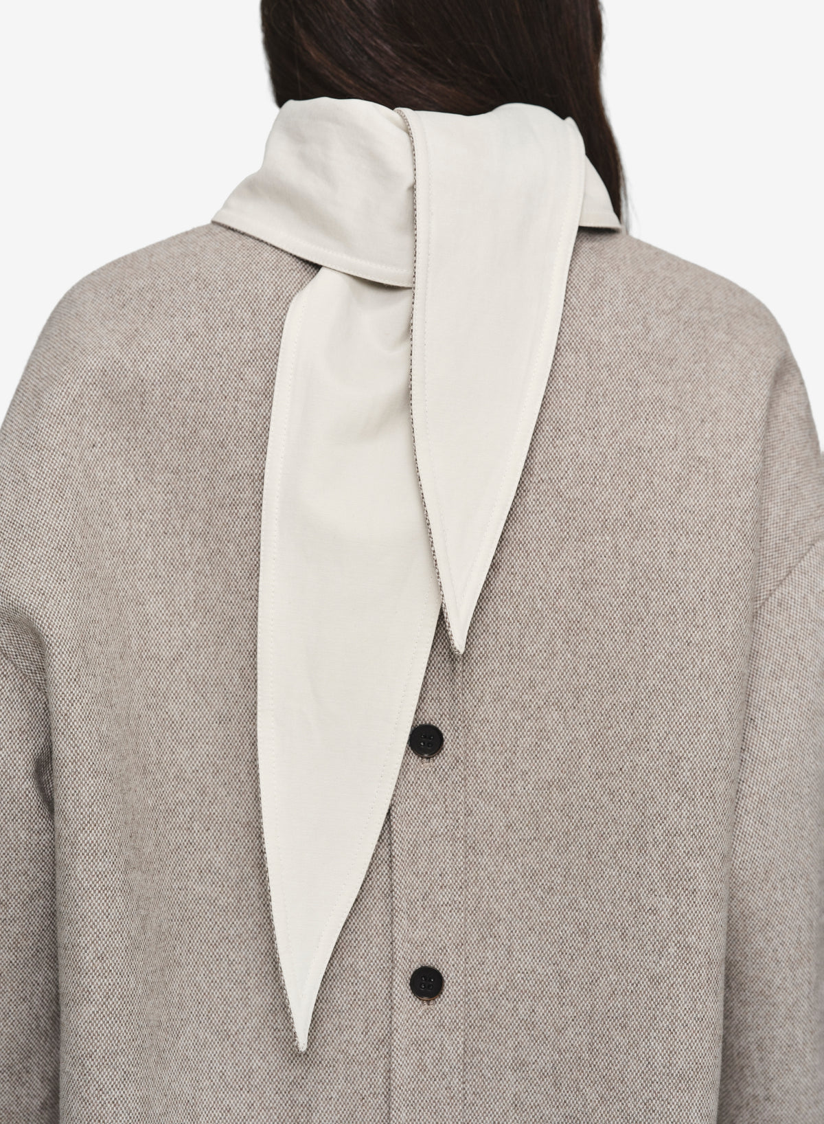 Leiva Scarf Shirt Jacket, Beige