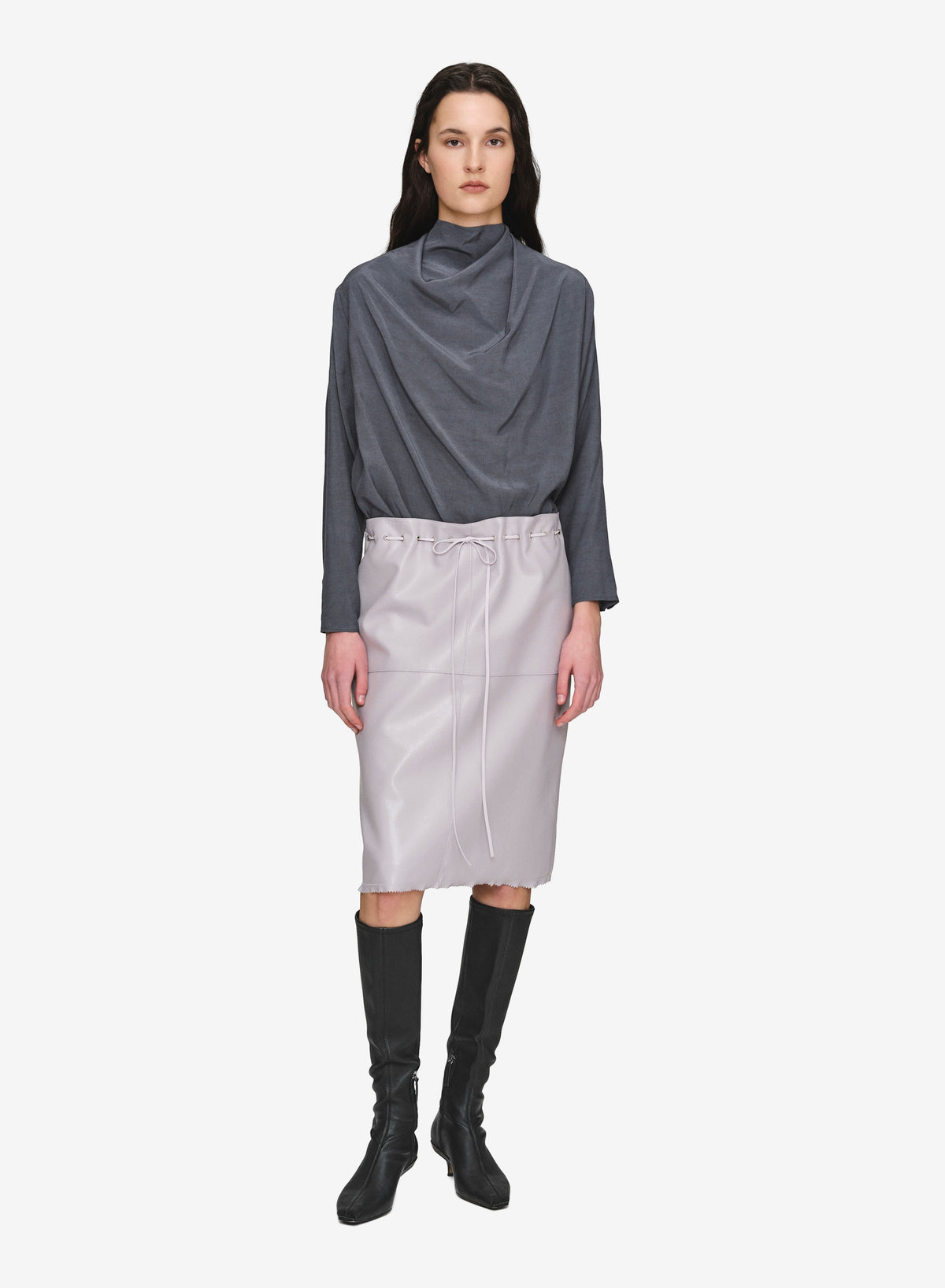Talamo Faux Leather Skirt, Lilac