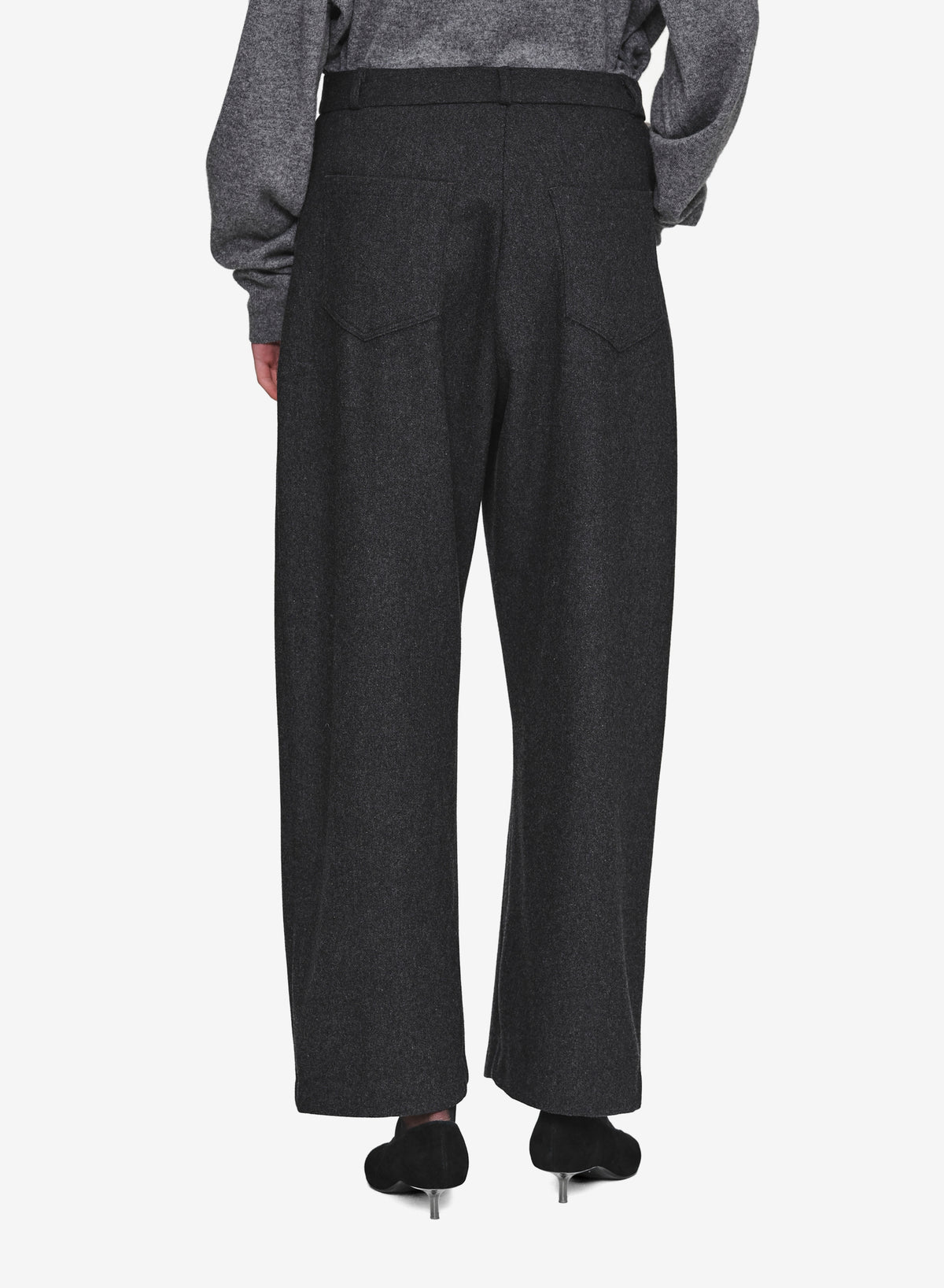 Roanna Wool-Blend Trousers, Charcoal