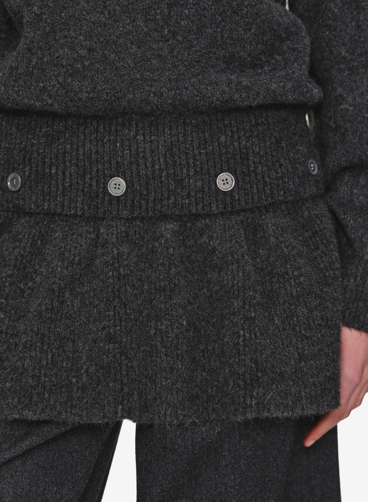 Corinth Peplum Sweater, Charcoal
