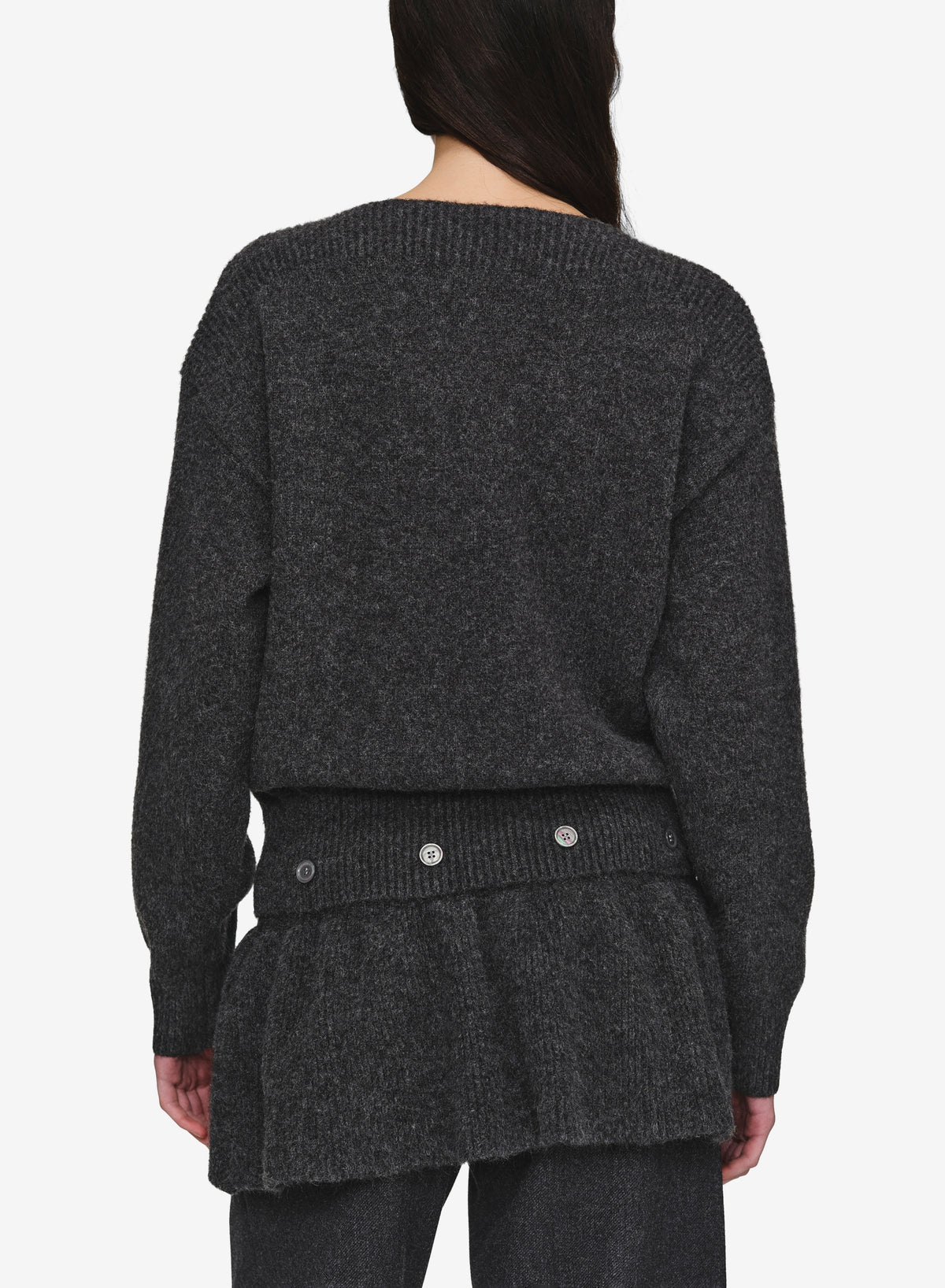 Corinth Peplum Sweater, Charcoal