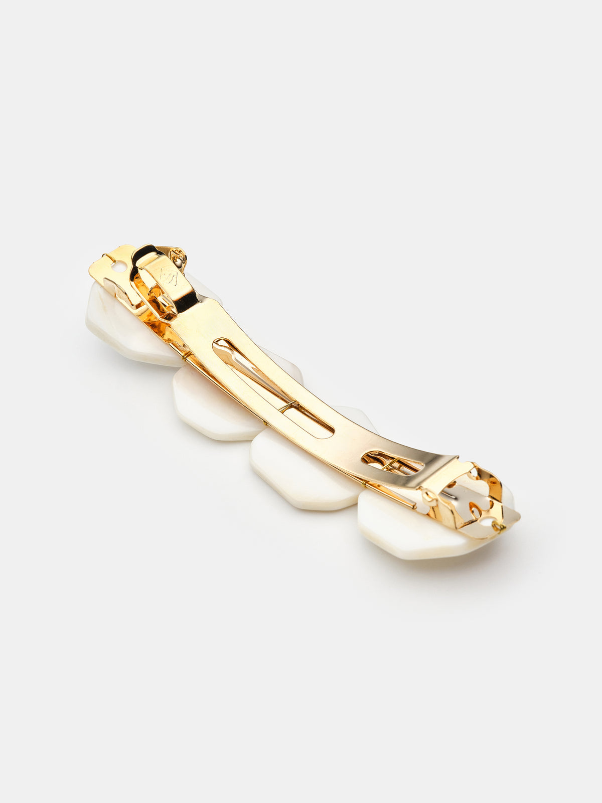 Stone Tile Barrette, Gold