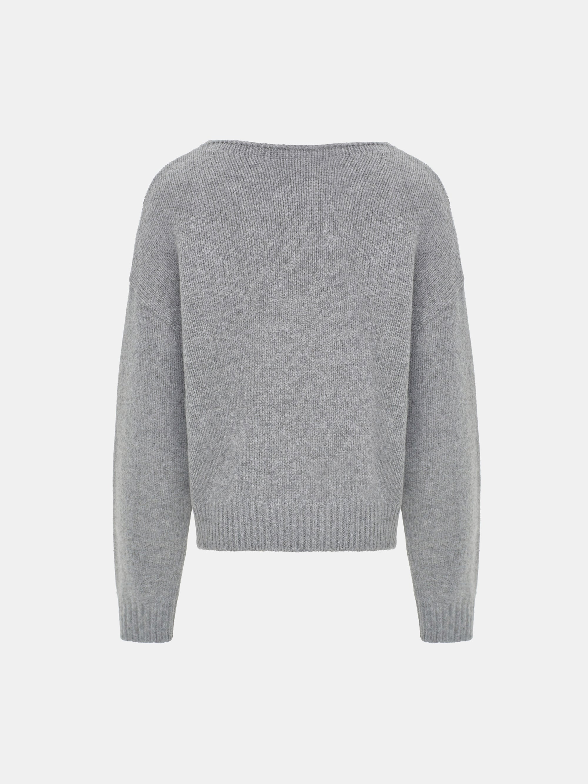 V-Back Sweater, Grey