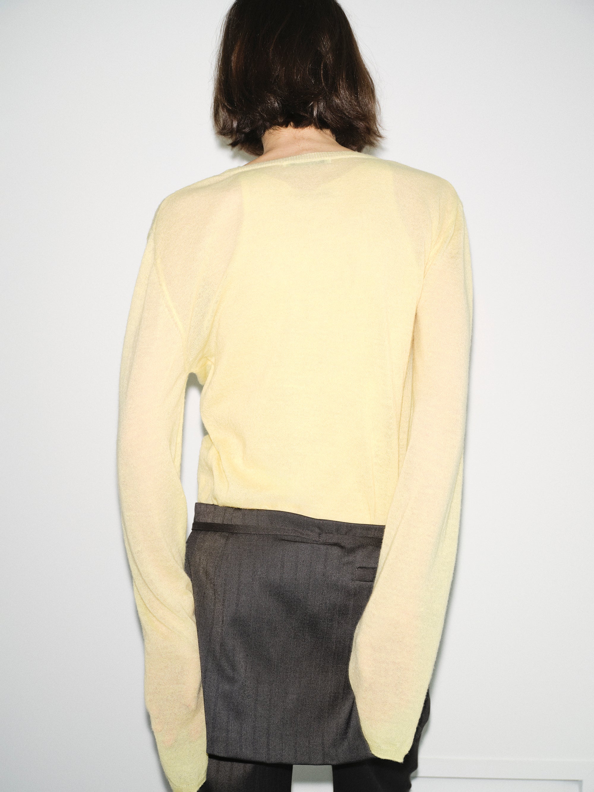 Double-Layer Knit Top, Yellow