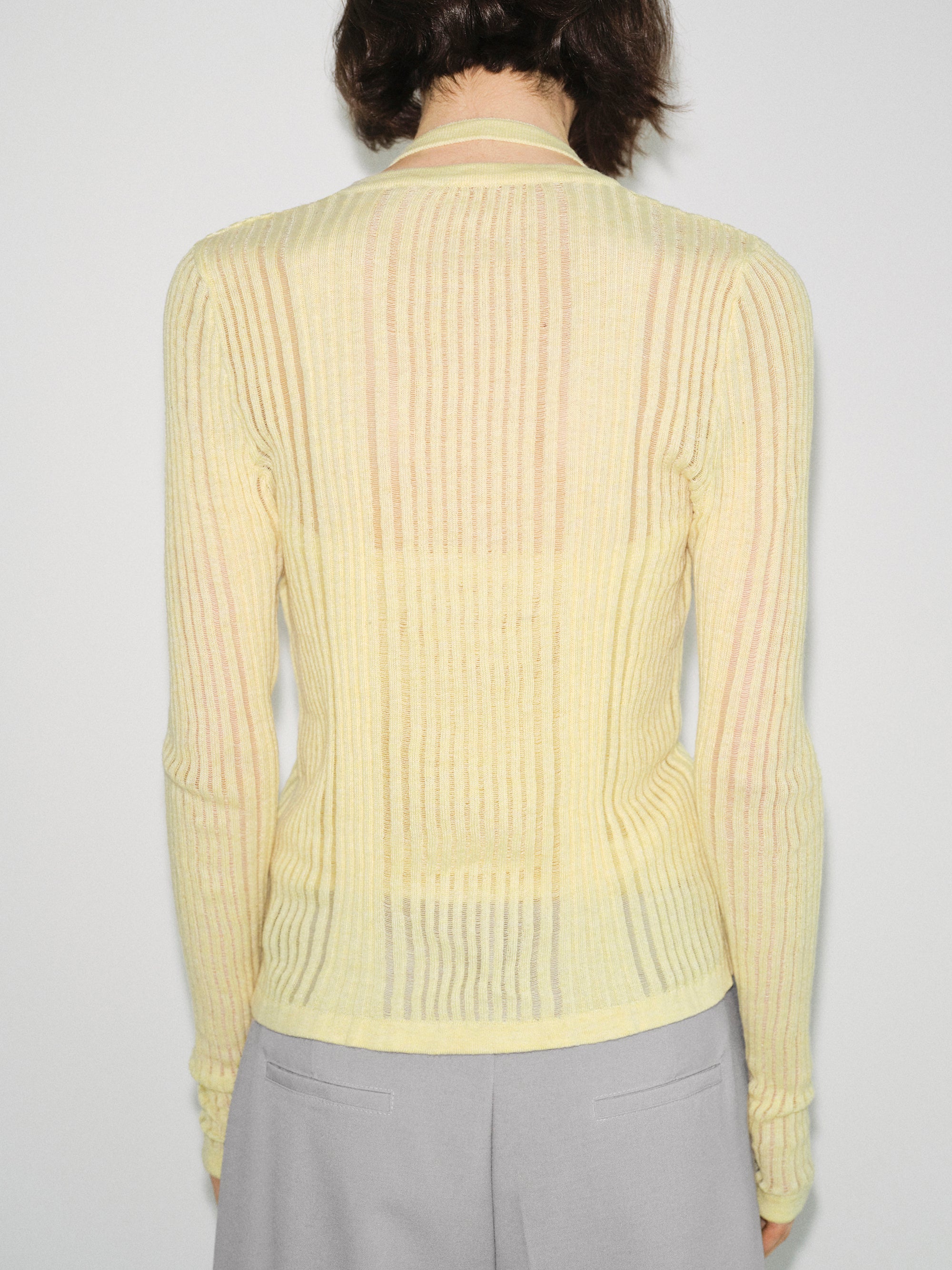 Double Knit Cardigan, Yellow