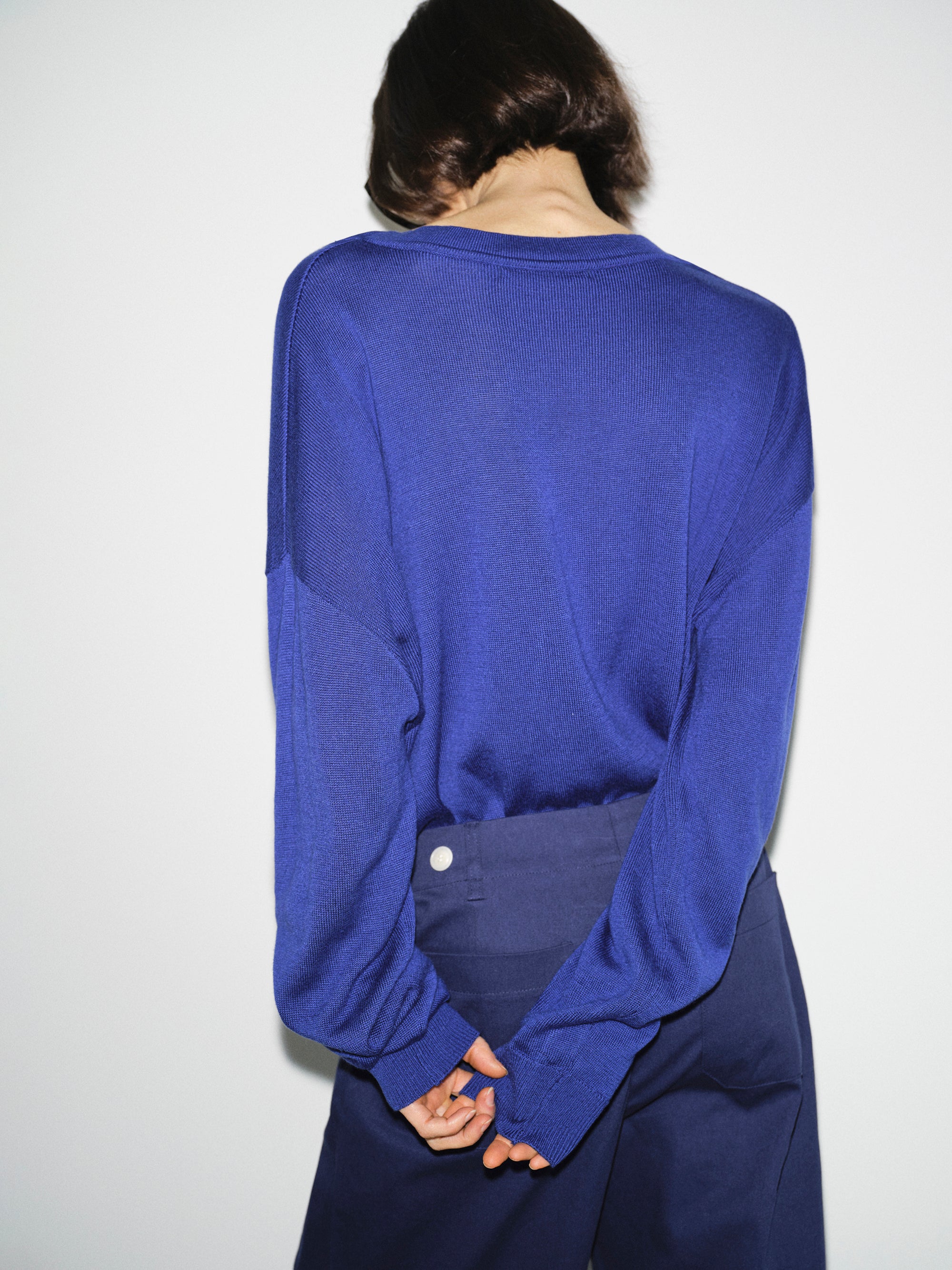 Refined V-Neck Sweater, Blue
