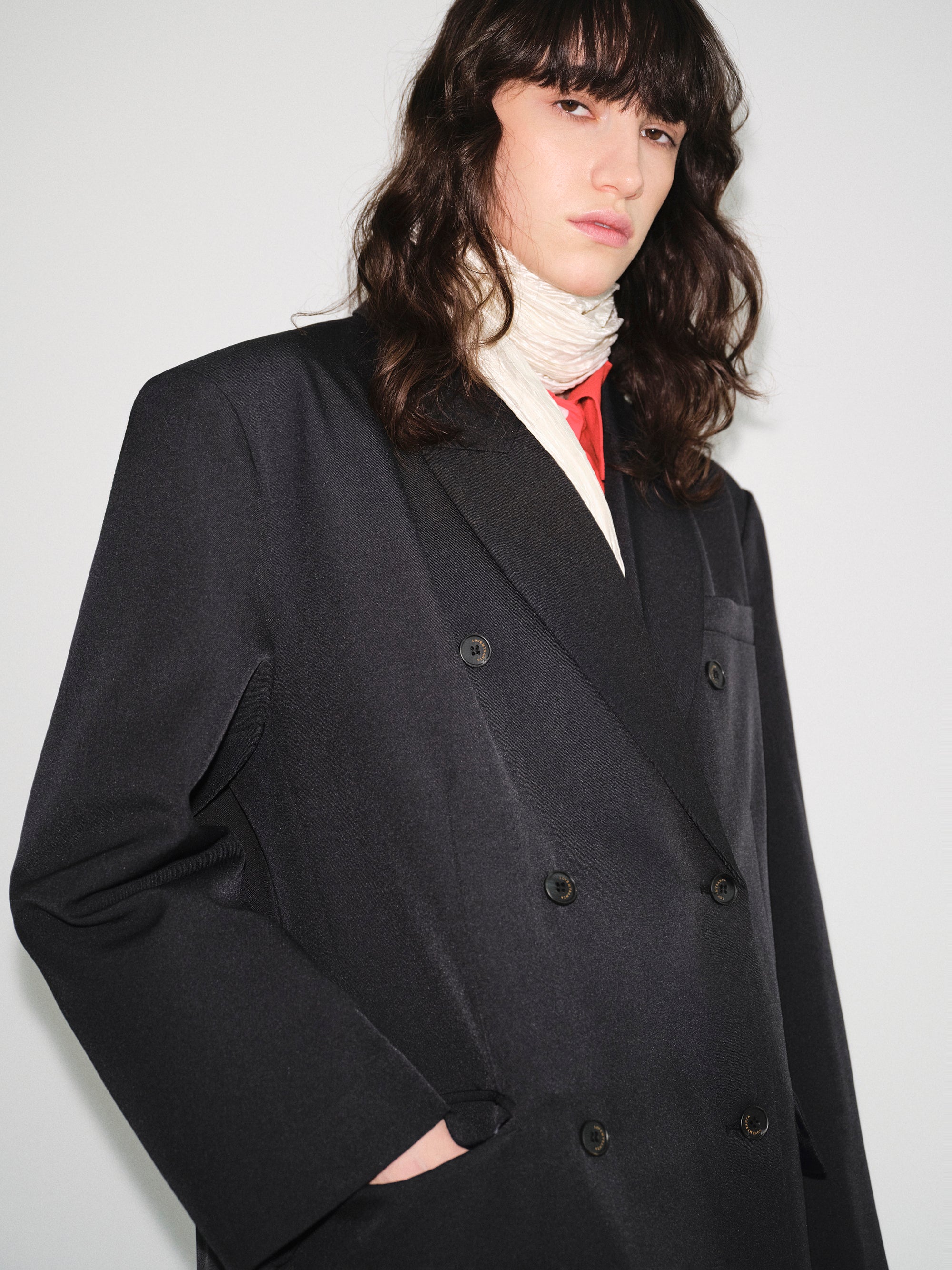 Oversized Double Breasted Blazer, Black