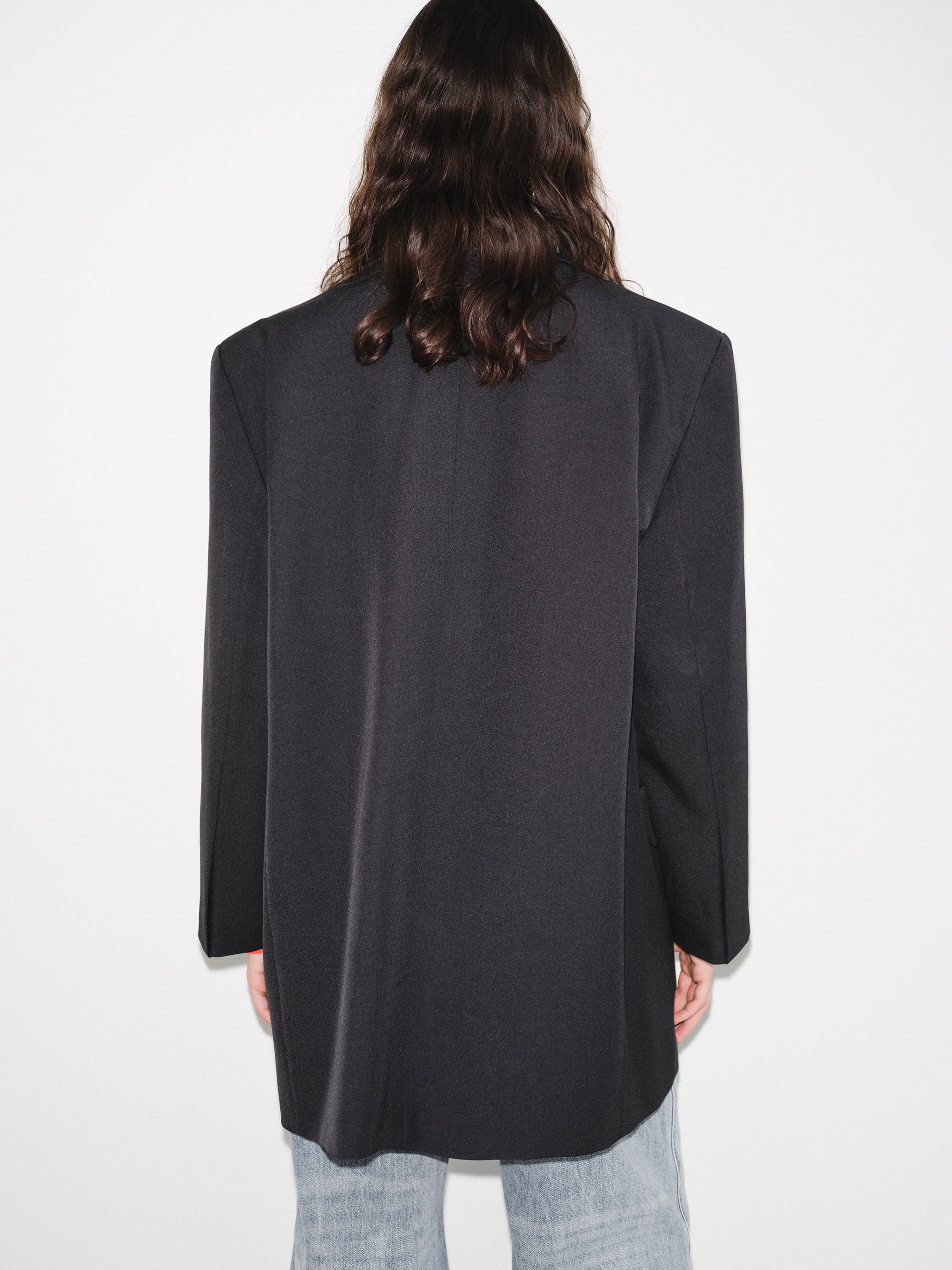 Oversized Double Breasted Blazer, Black