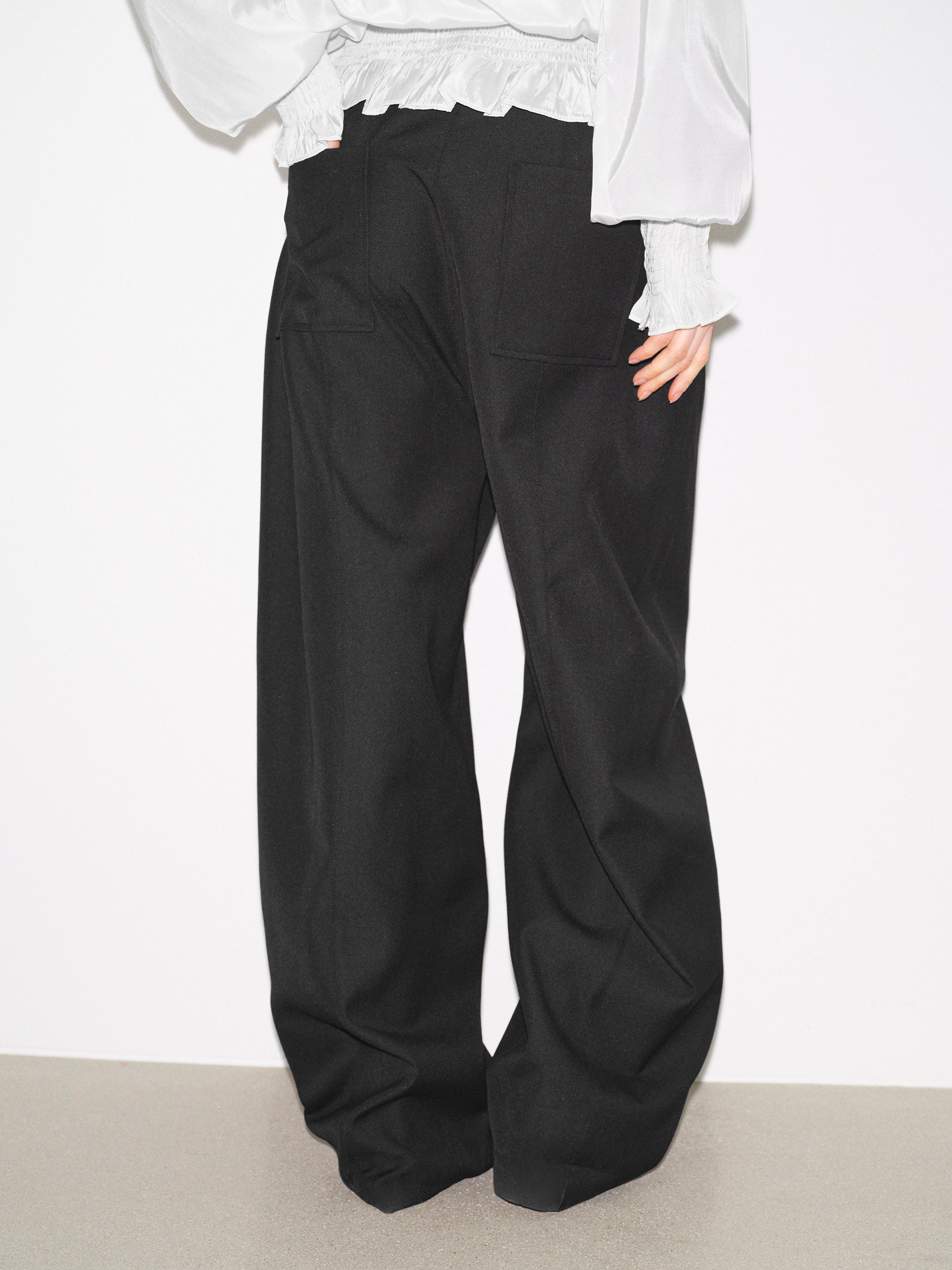 Mesa Front Welt Pocket Trousers, Black