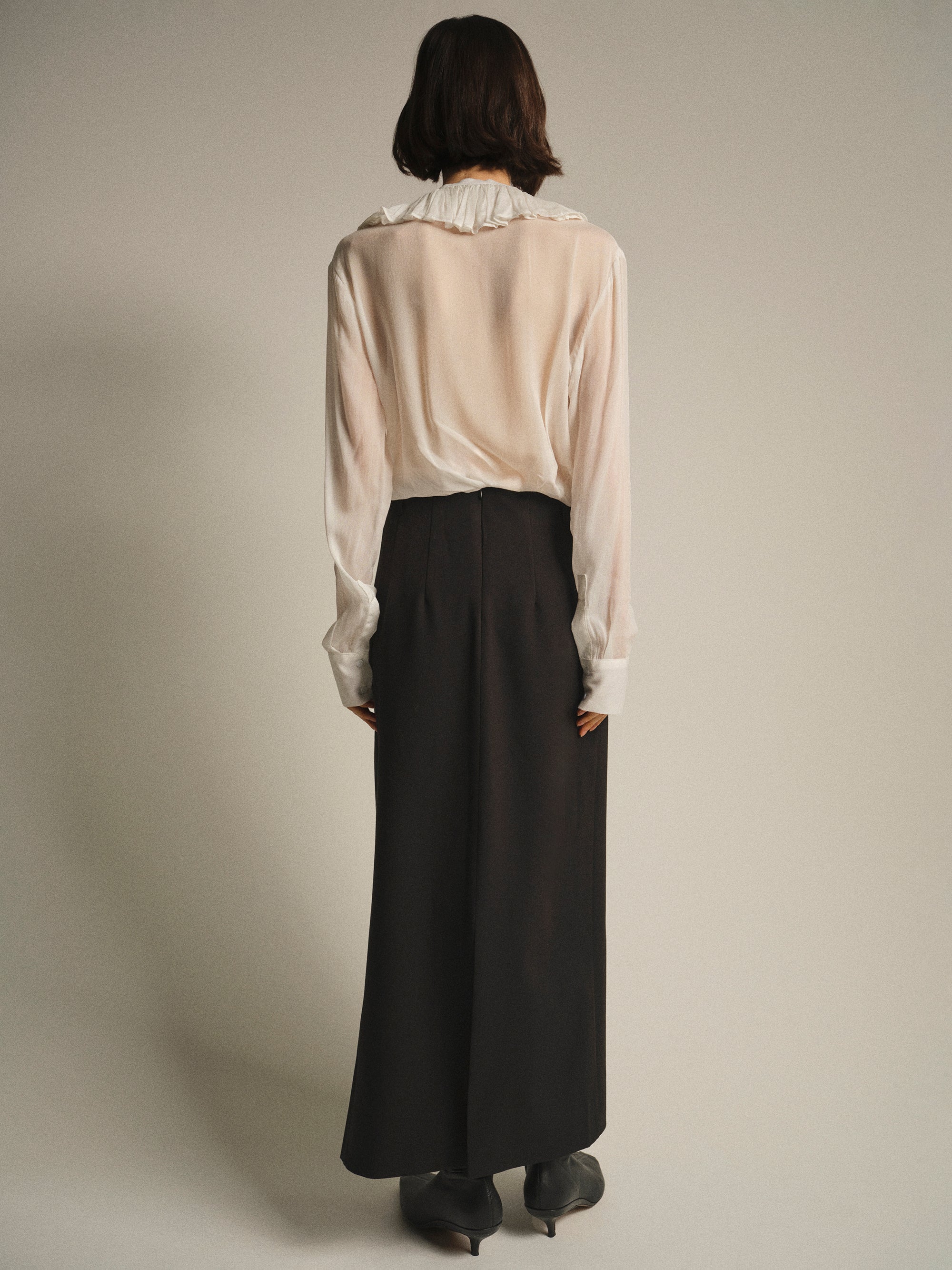 Frill-Collar Blouse, Ivory