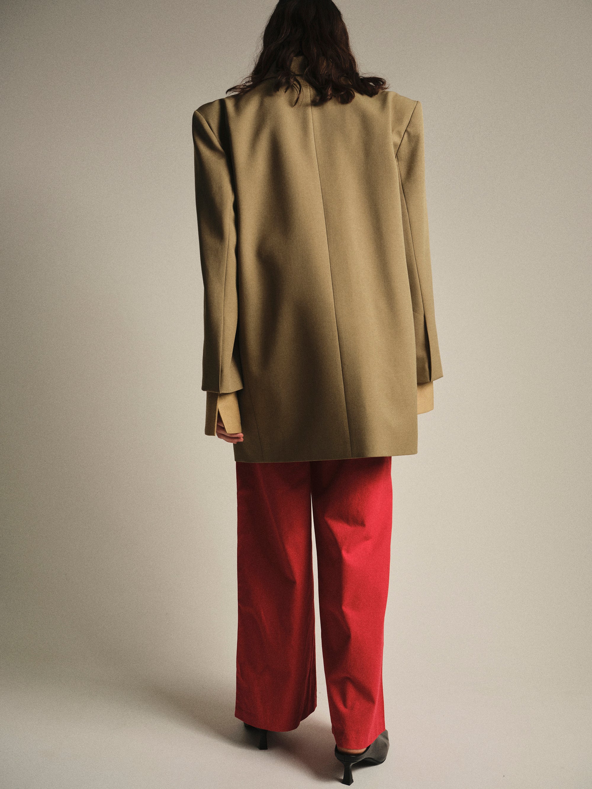 Oversized Double Breasted Blazer, Beige