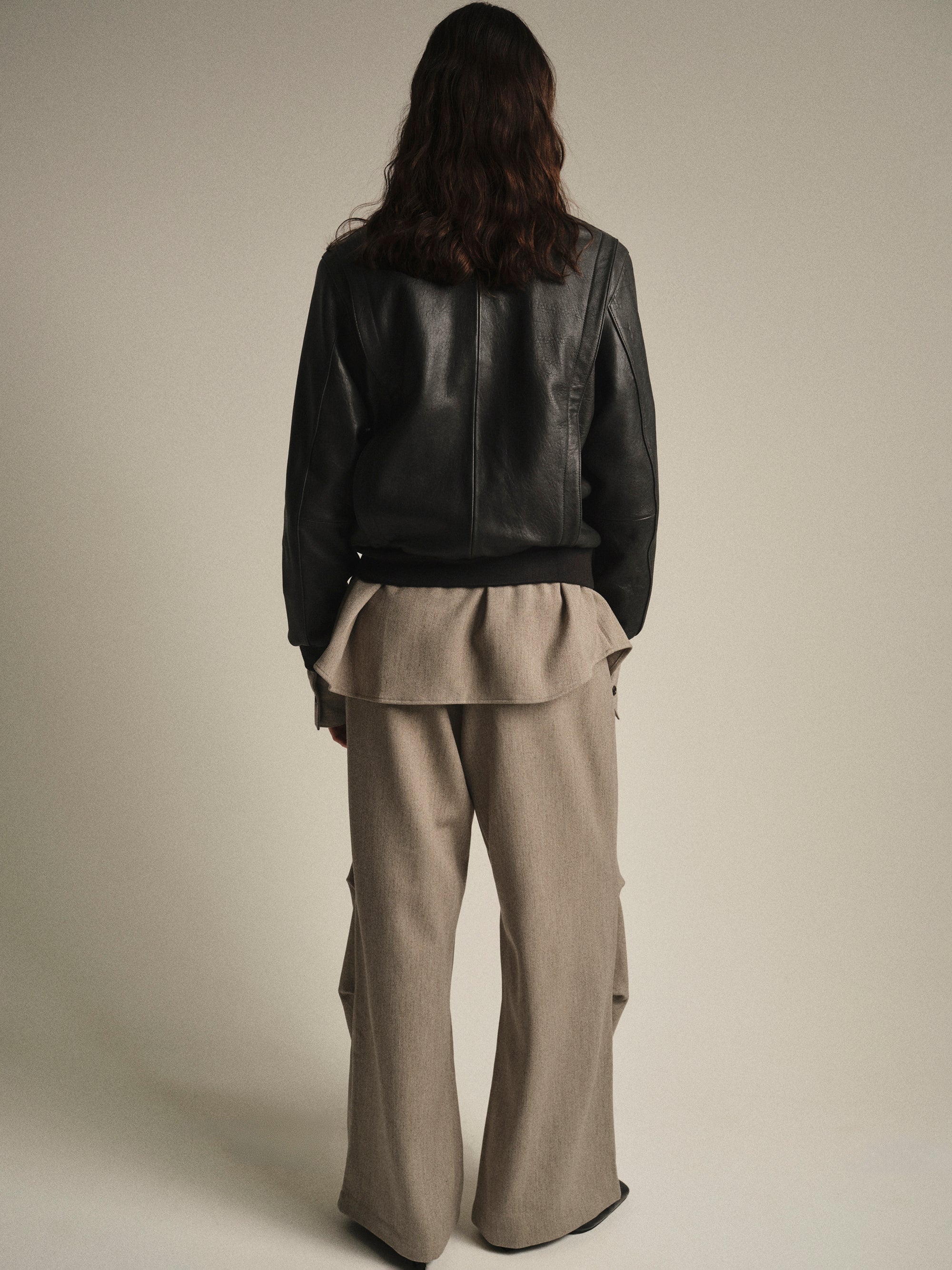 Zia Lambskin Leather Blouson Jacket, Black