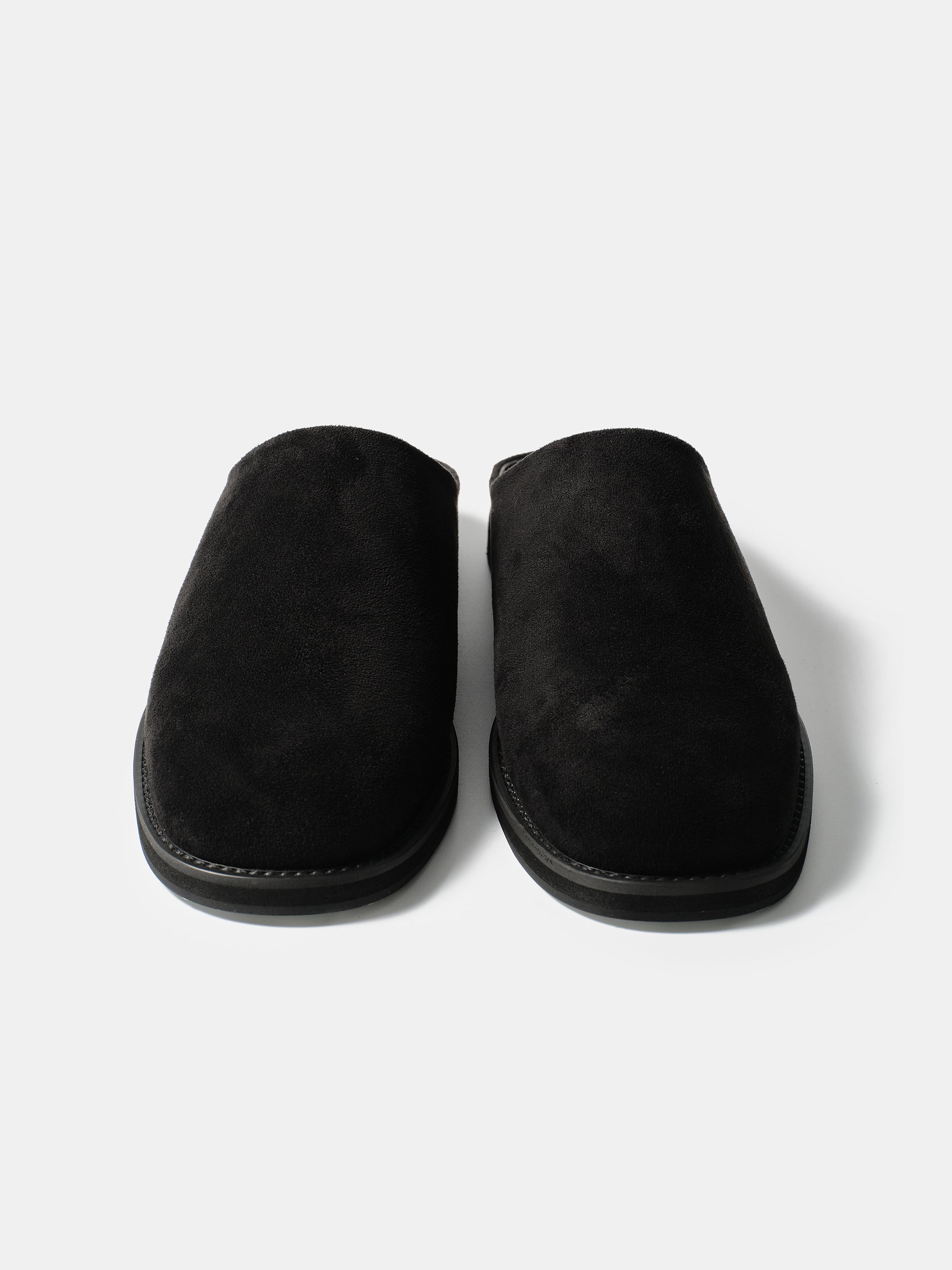 Suede Mule Loafers, Black