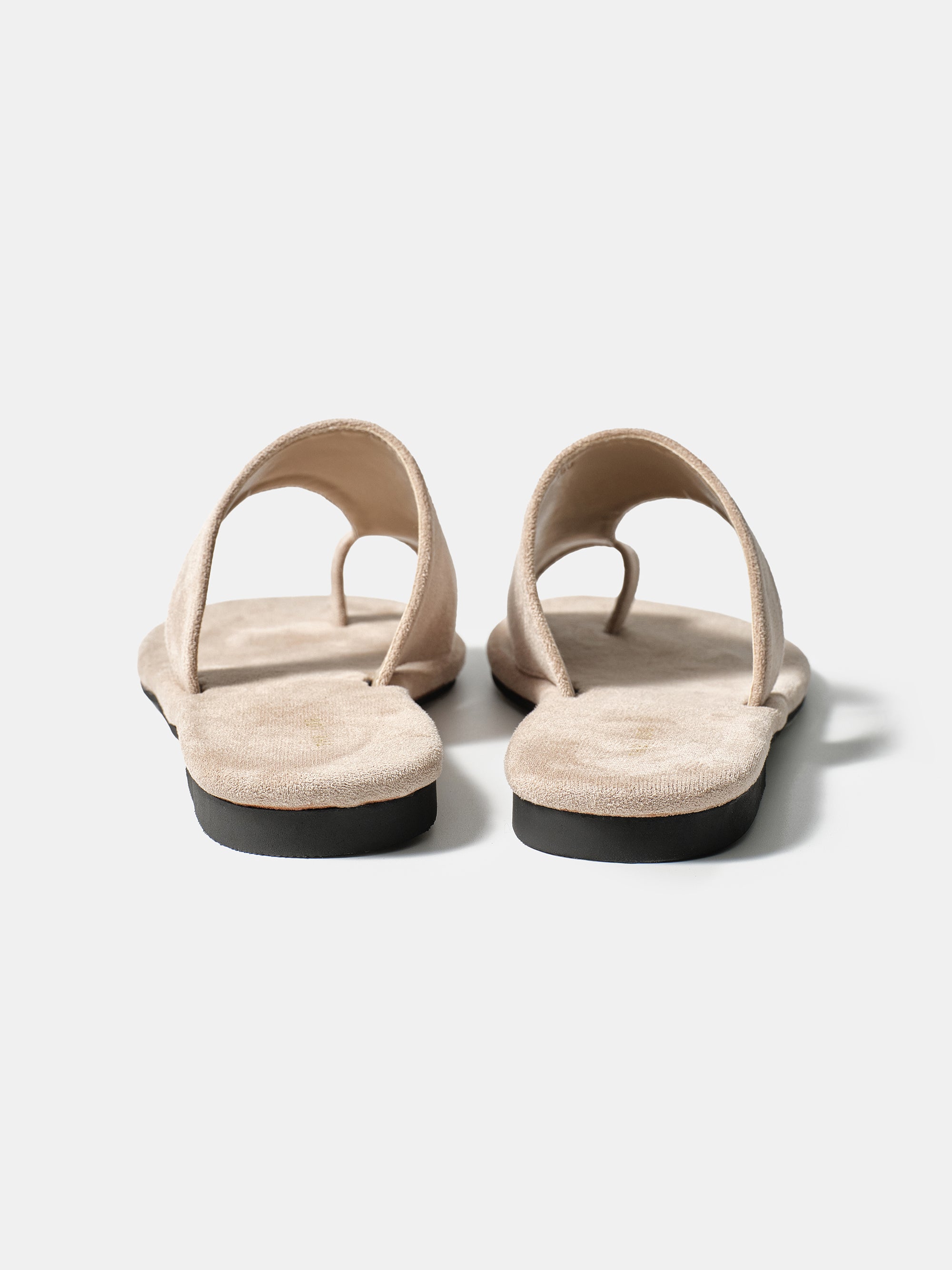 Suede Toe-Loop Sandals, Pink