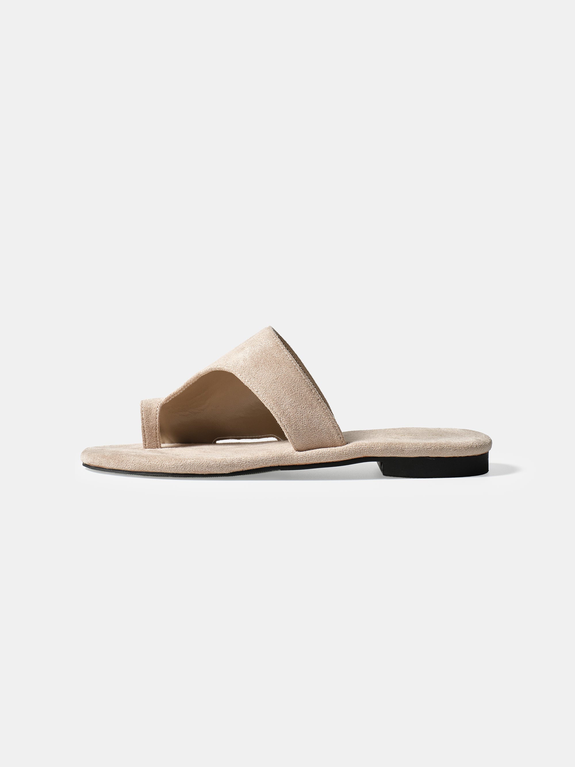 Suede Toe-Loop Sandals, Pink