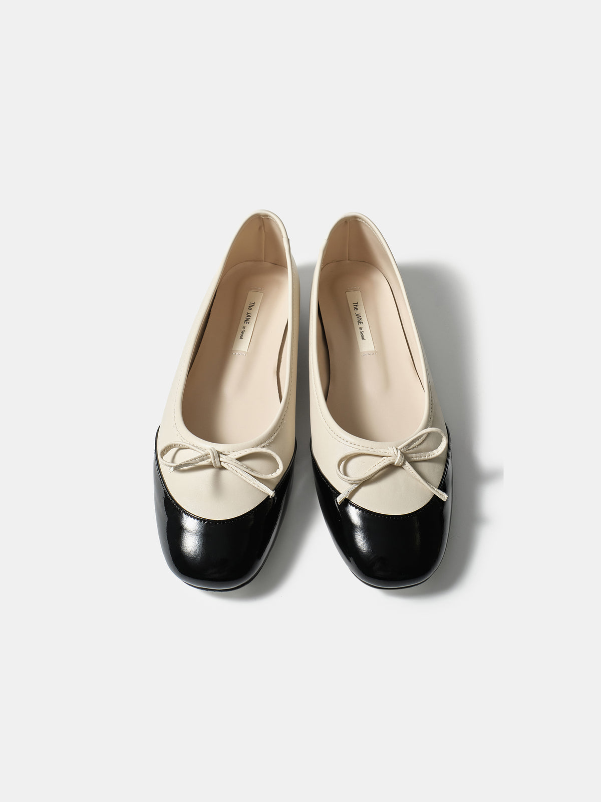 Cap-Toe Ballet Flats, Ivory