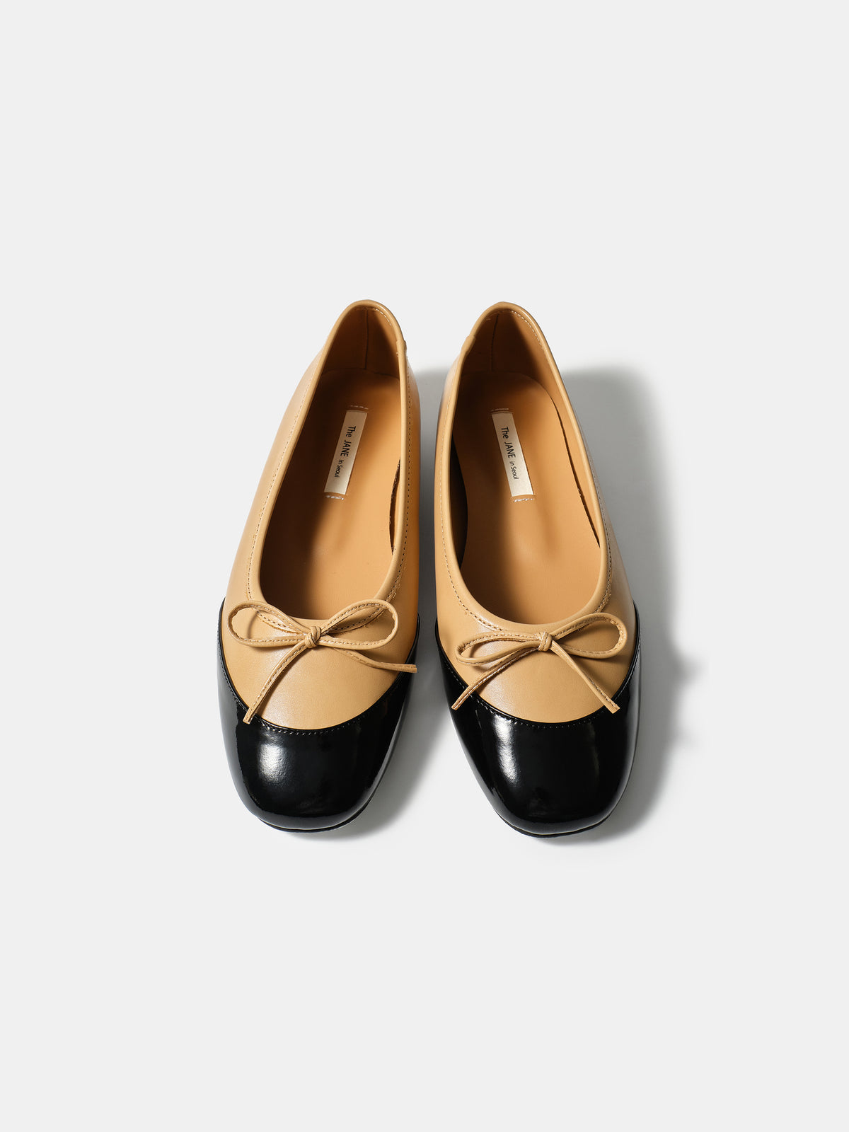 Cap-Toe Ballet Flats, Beige