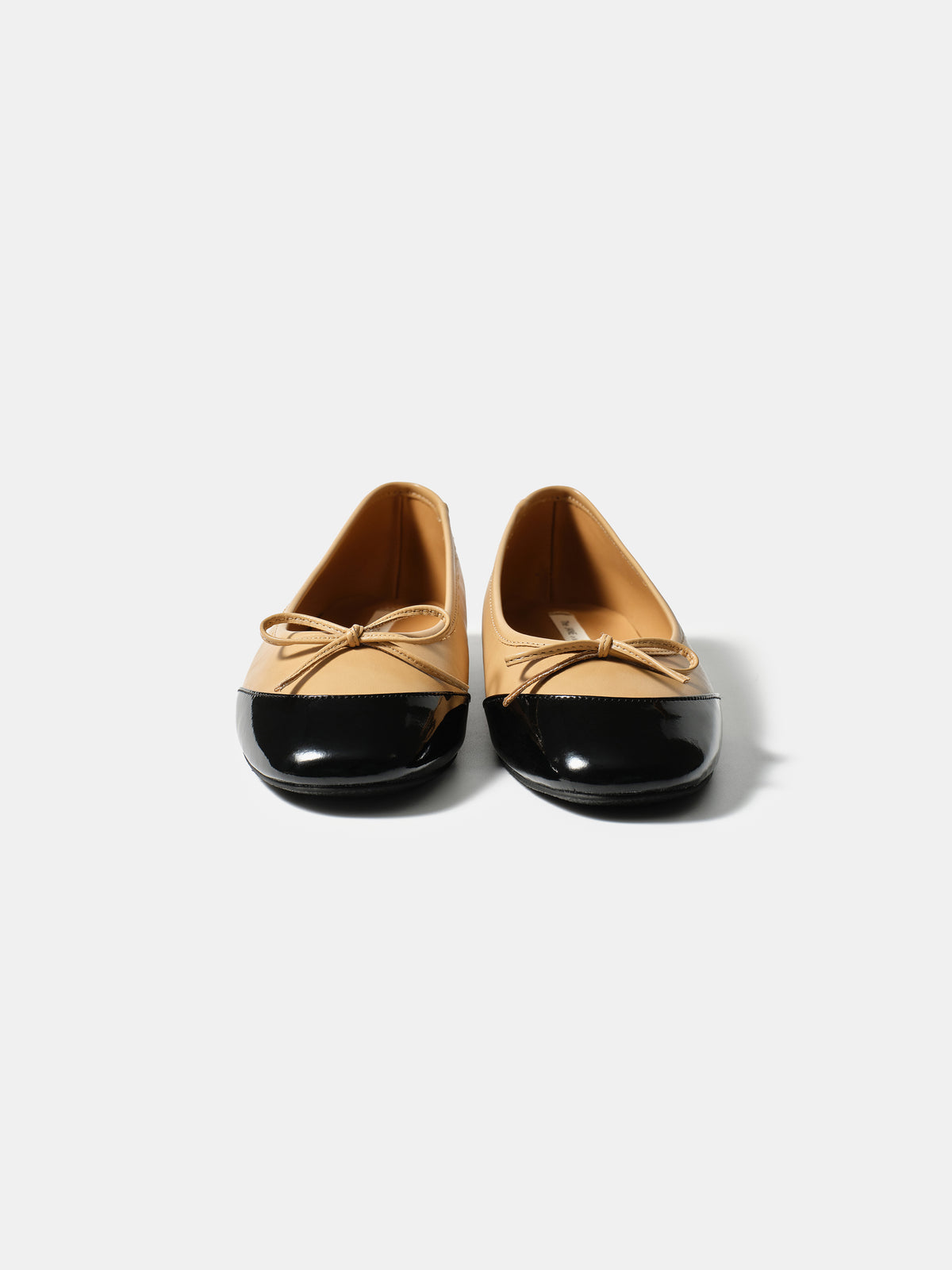 Cap-Toe Ballet Flats, Beige