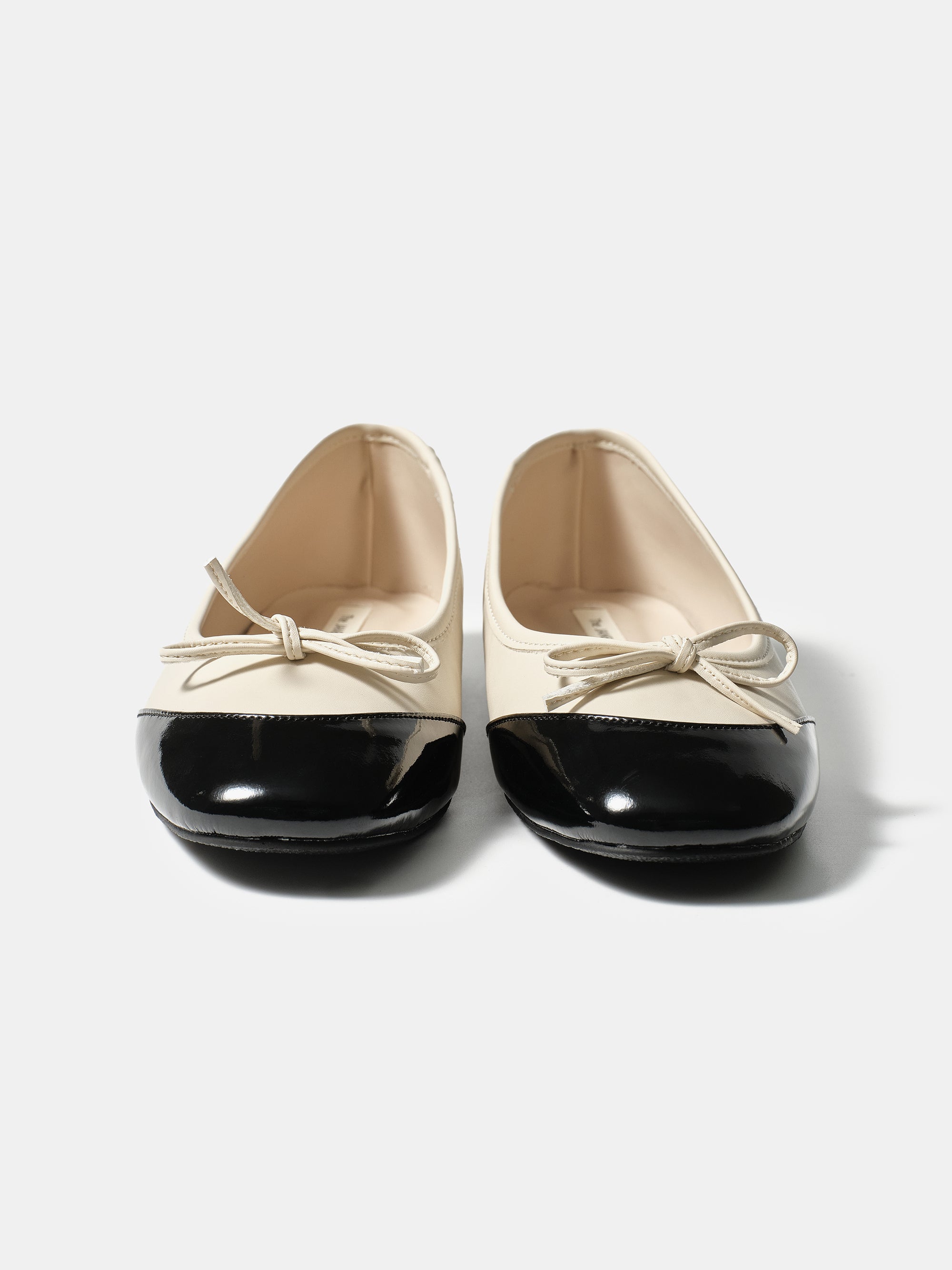 Cap-Toe Ballet Flats, Ivory