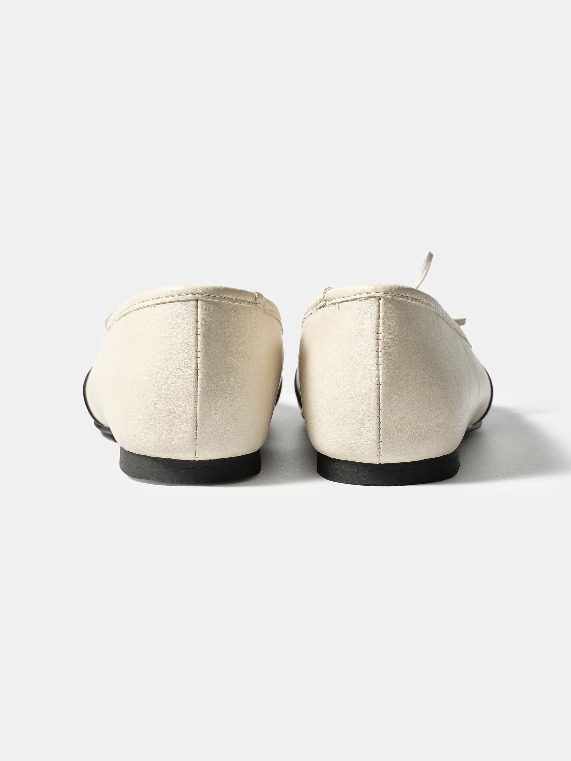 Cap-Toe Ballet Flats, Ivory