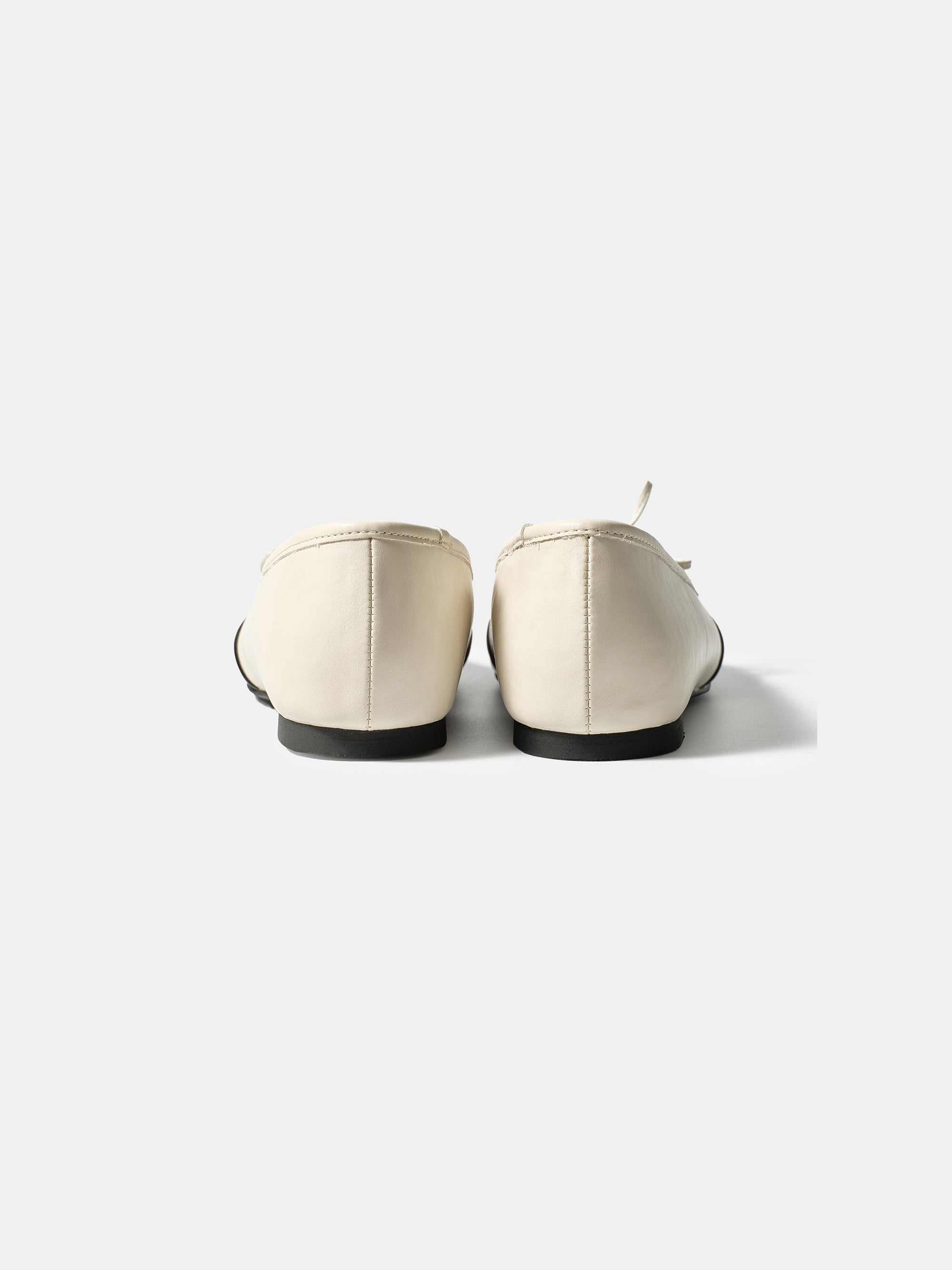 Cap-Toe Ballet Flats, Ivory